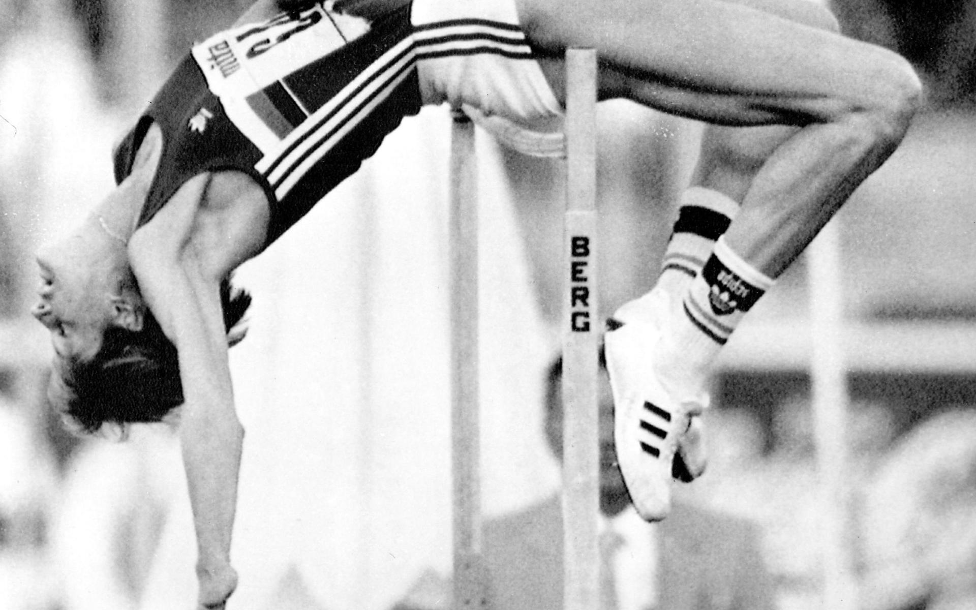 Stefka Kostadinova satte världsrekord i höjdhopp i Rom 1987 när hon hoppade 2,09 meter. 