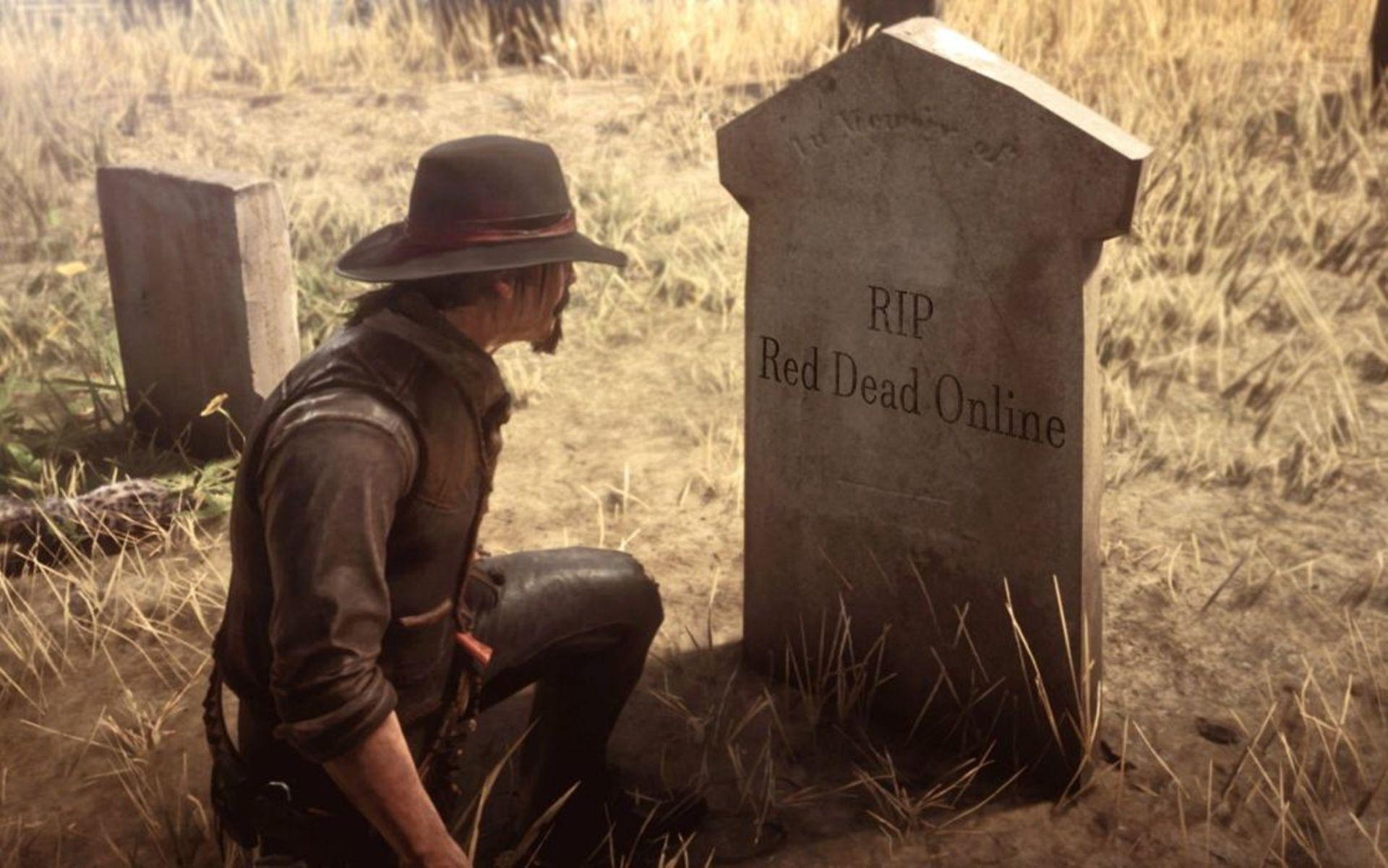 Print screen från begravningen i Red Dead online