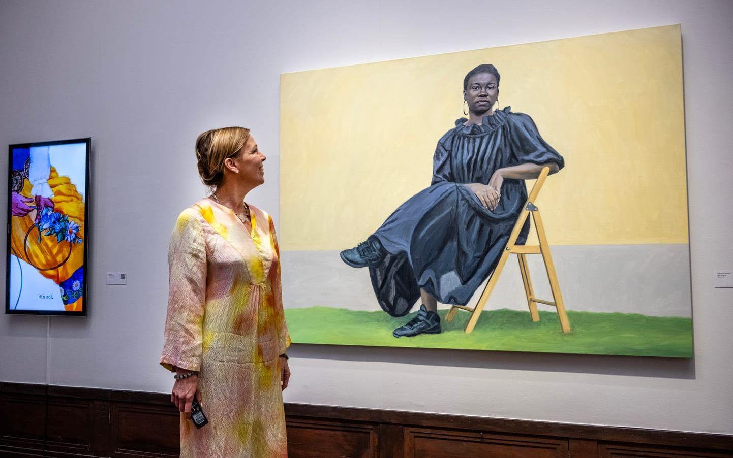 Joanna Sandell Wright, chef för Liljevalchs, vid Johan Franzéns målning ”Diana”. Arkivbild.