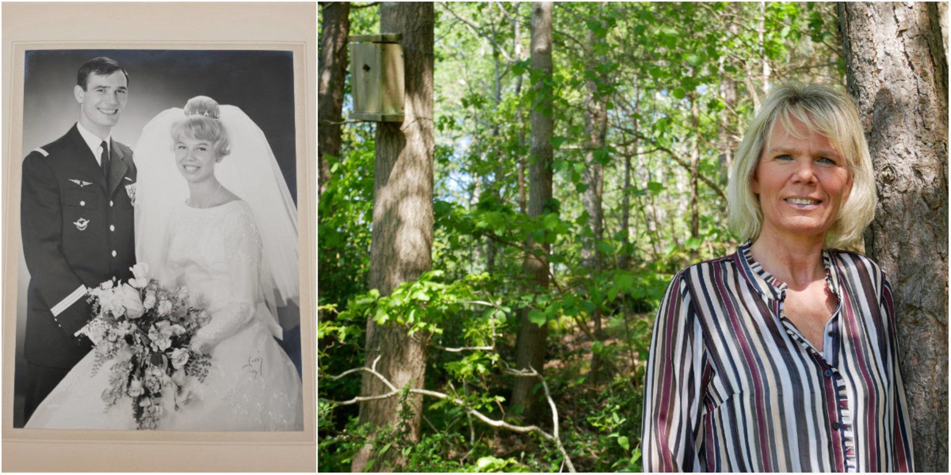 För drygt 50 år sedan omkom Helene Depui Ekdals pappa i en flygkrasch, blott 30 år gammal. Bröllopsfotot på pappa Jean och mamma Ingrid är ett kärt bildminne för Helene.