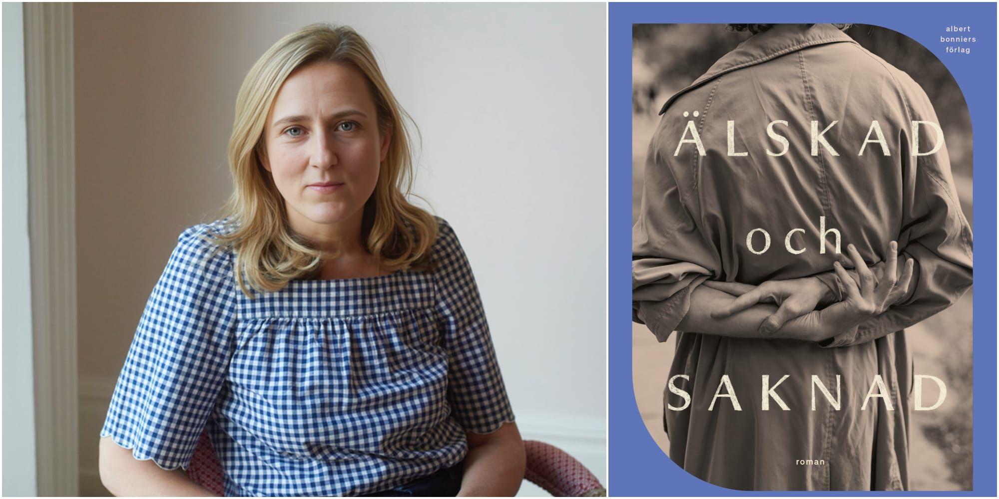 Susie Boyt i en stol samt hennes bokomslag. 