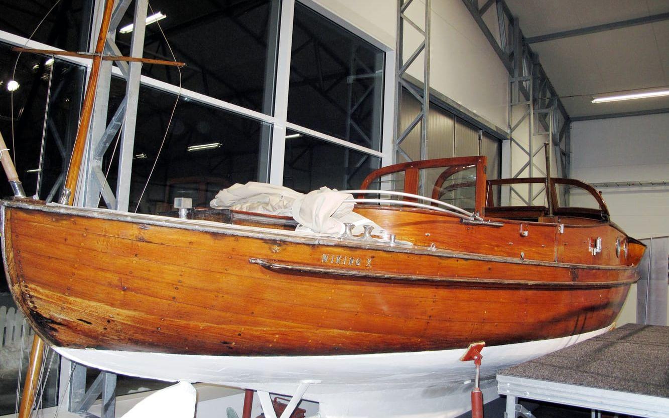 ”Wiking” X, C G Petterssons mest berömda båt, visades på båtmässan i Göteborg.