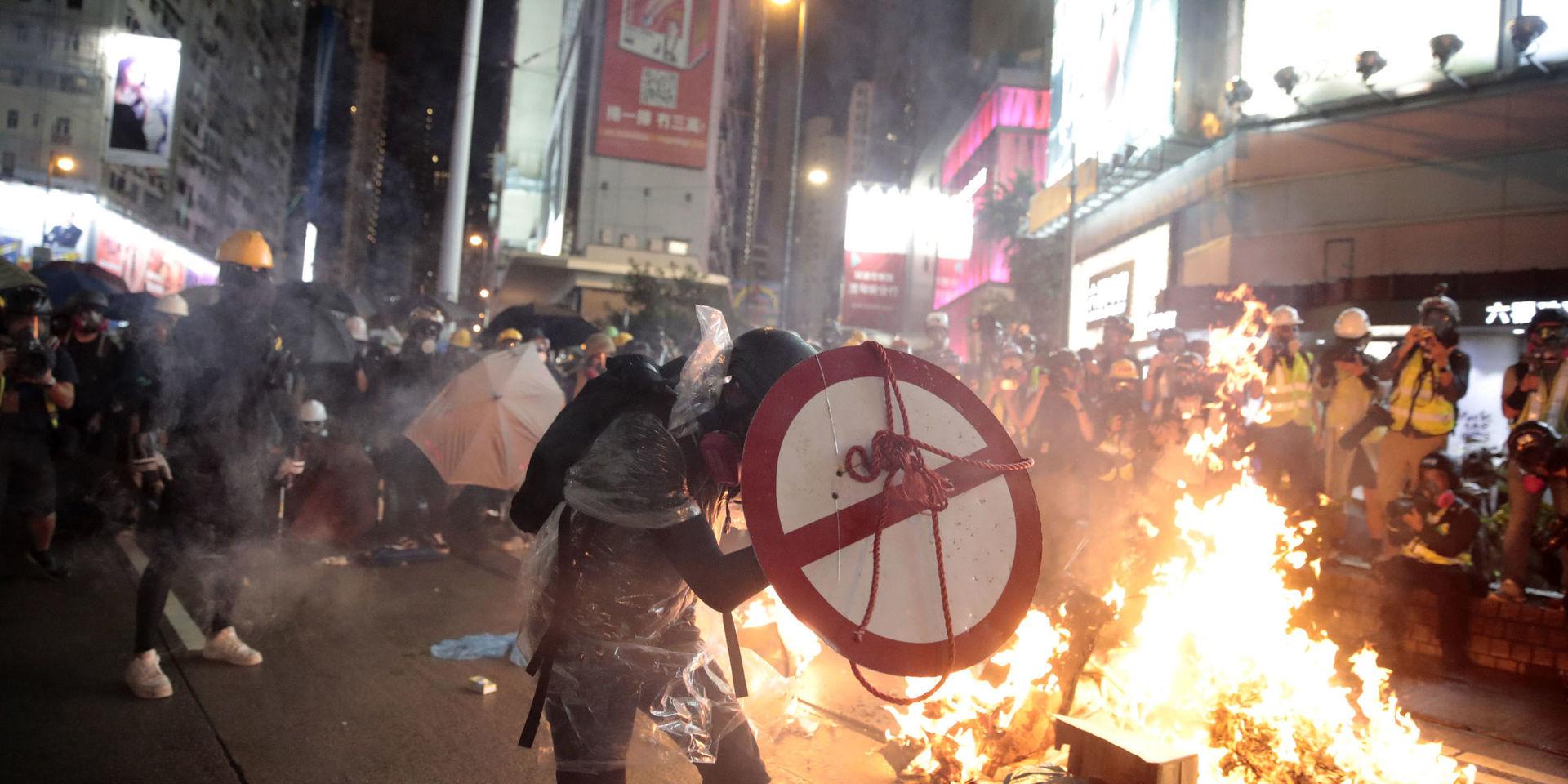 Våldsamma sammandrabbningar mellan demonstranter och polis inträffade på lördagen. Arkivbild. 