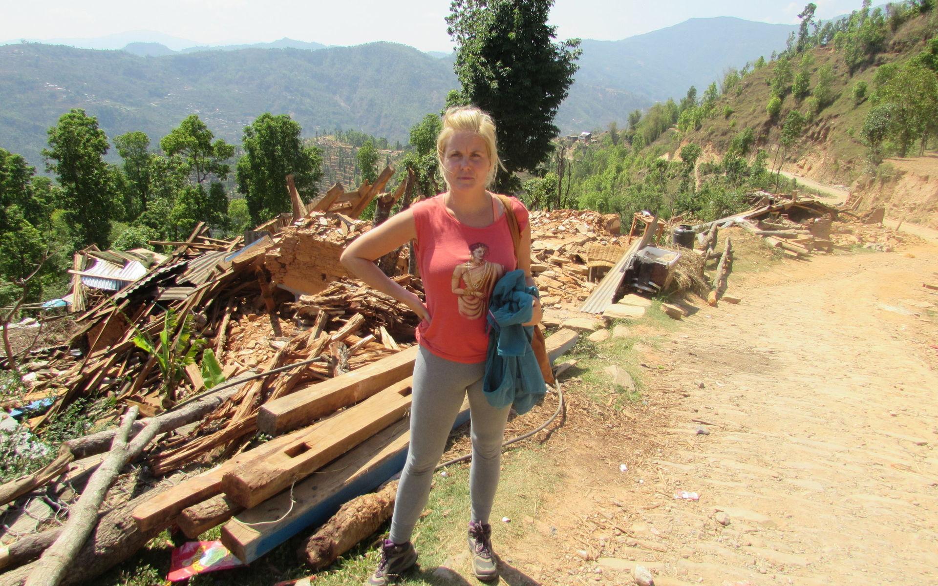  Hanna Rydén var på plats i Nepal när jordbävningen inträffade.