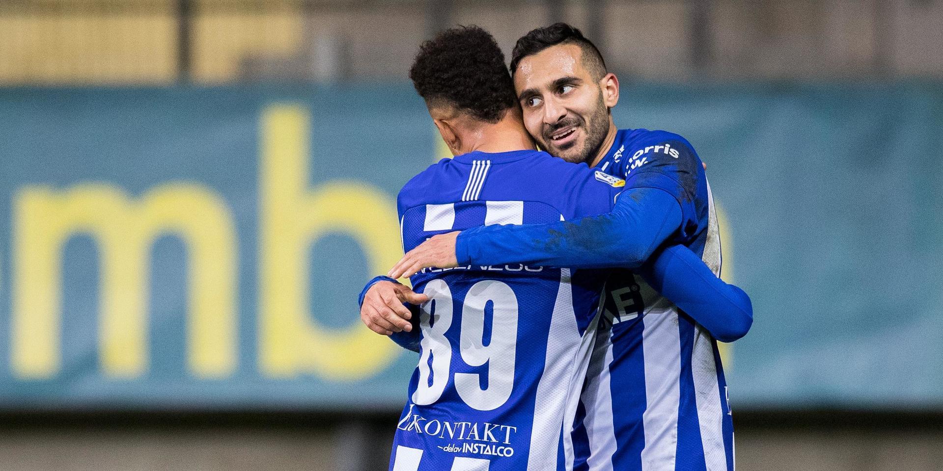 IFK Göteborg Sargon Abraham jublar med Tobias Sana.