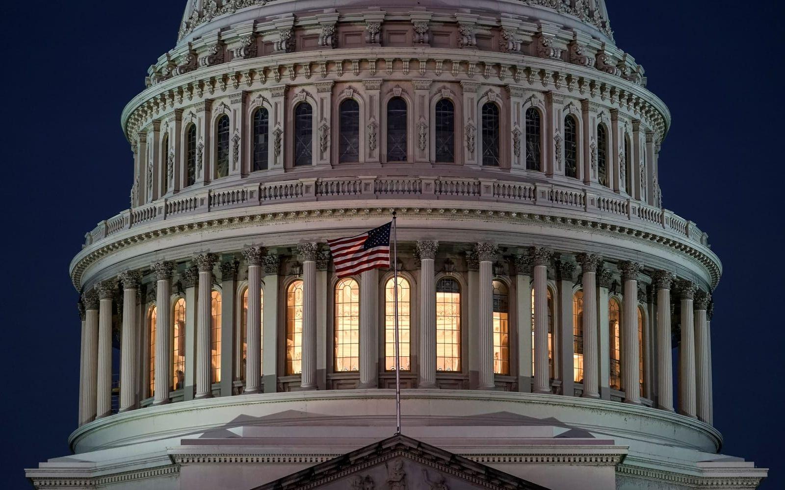 USA:s kongressbyggnad, Kapitolium. Arkivbild.