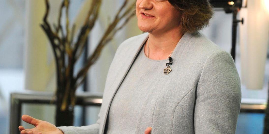 Arlene Foster, partiledare för nordirländska DUP. Arkivbild.