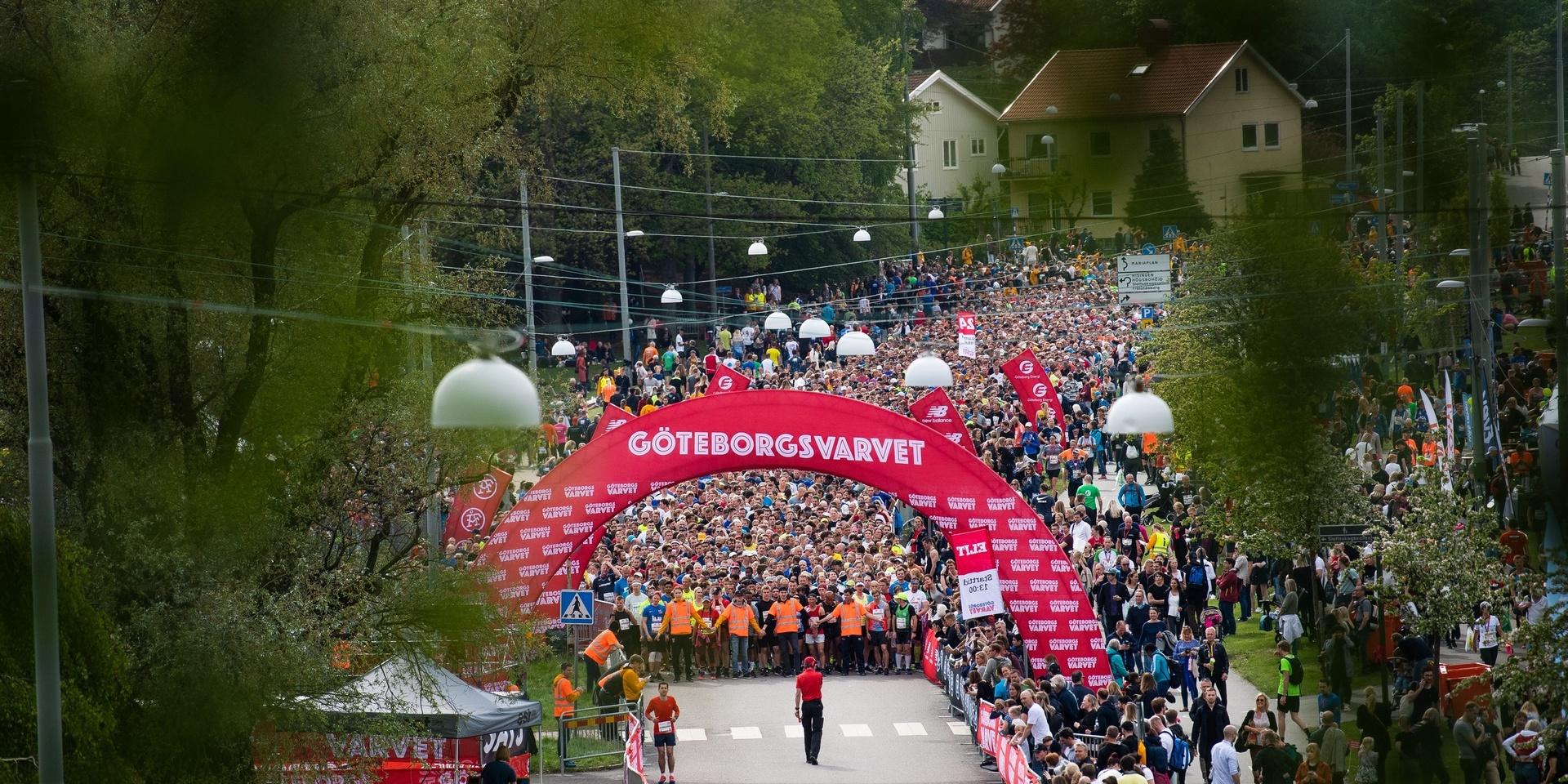 Löpare vid starten under Göteborgsvarvet den 18 maj 2019.