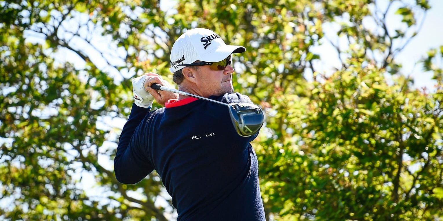 Golfstjärnan Peter Hanson, 40, har förhoppningar om att göra tävlingscomeback nästa vecka efter sina stora ryggproblem. Arkivbild.