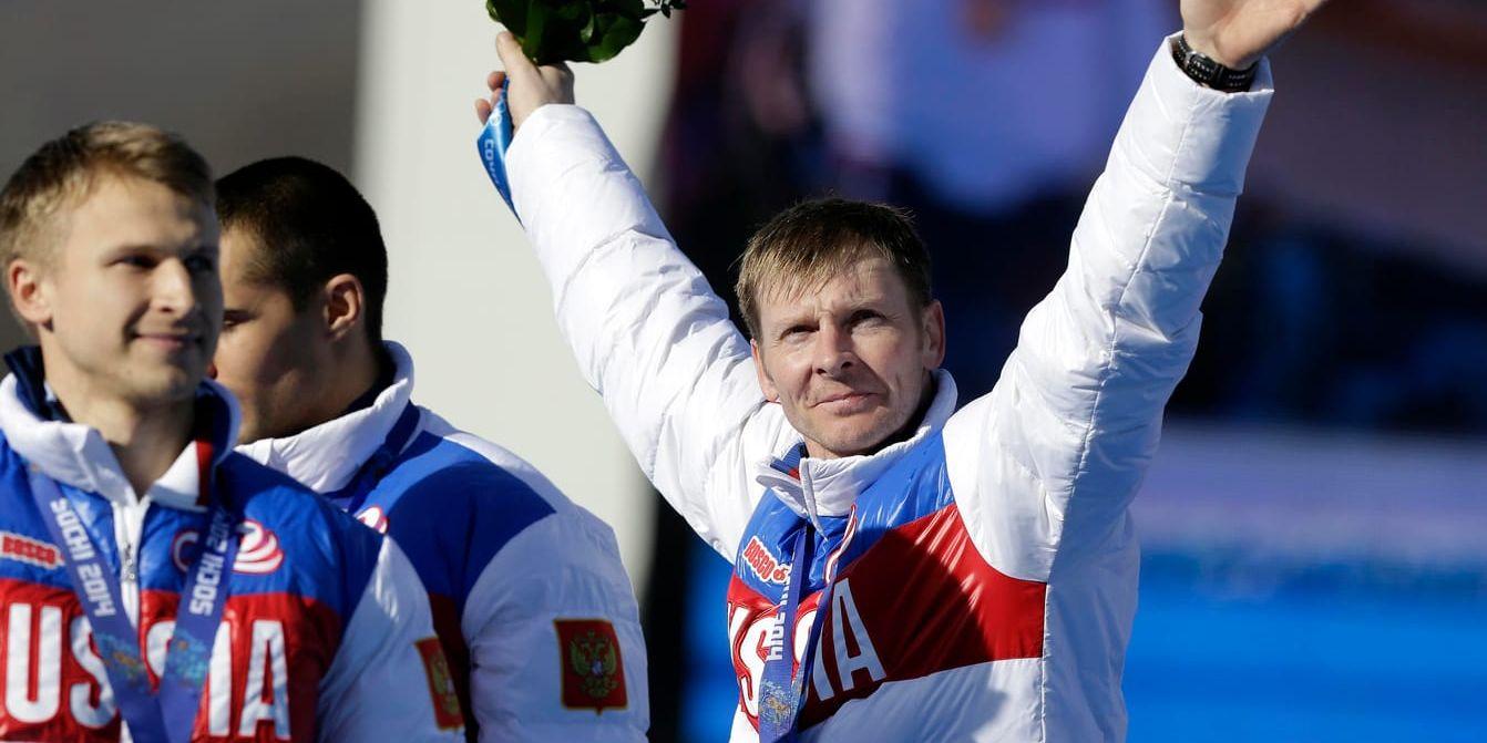 Bobåkaren Alexander Zubkov var Rysslands fanbärare och tog två OS-guld i Sotji 2014. Nu är han avstängd från OS på livstid och har blivit av med sina guldmedaljer. Arkivbild.