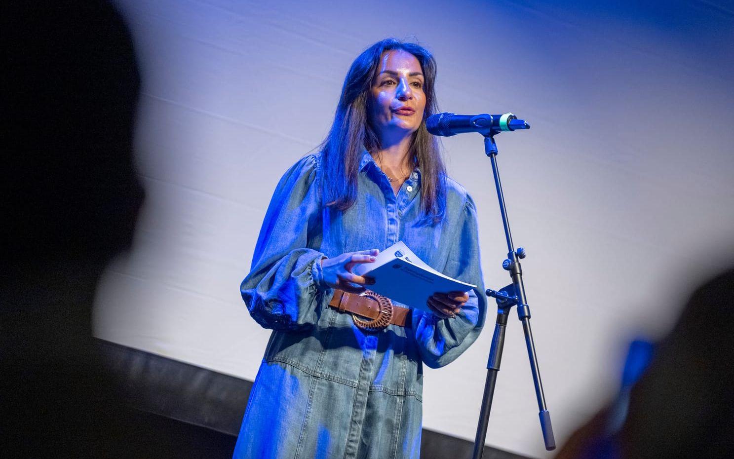 Kulturminister Parisa Liljestrand (M) invigningstalar på Judiska Internationella Filmfestivalen, JIFF, i Malmö. 