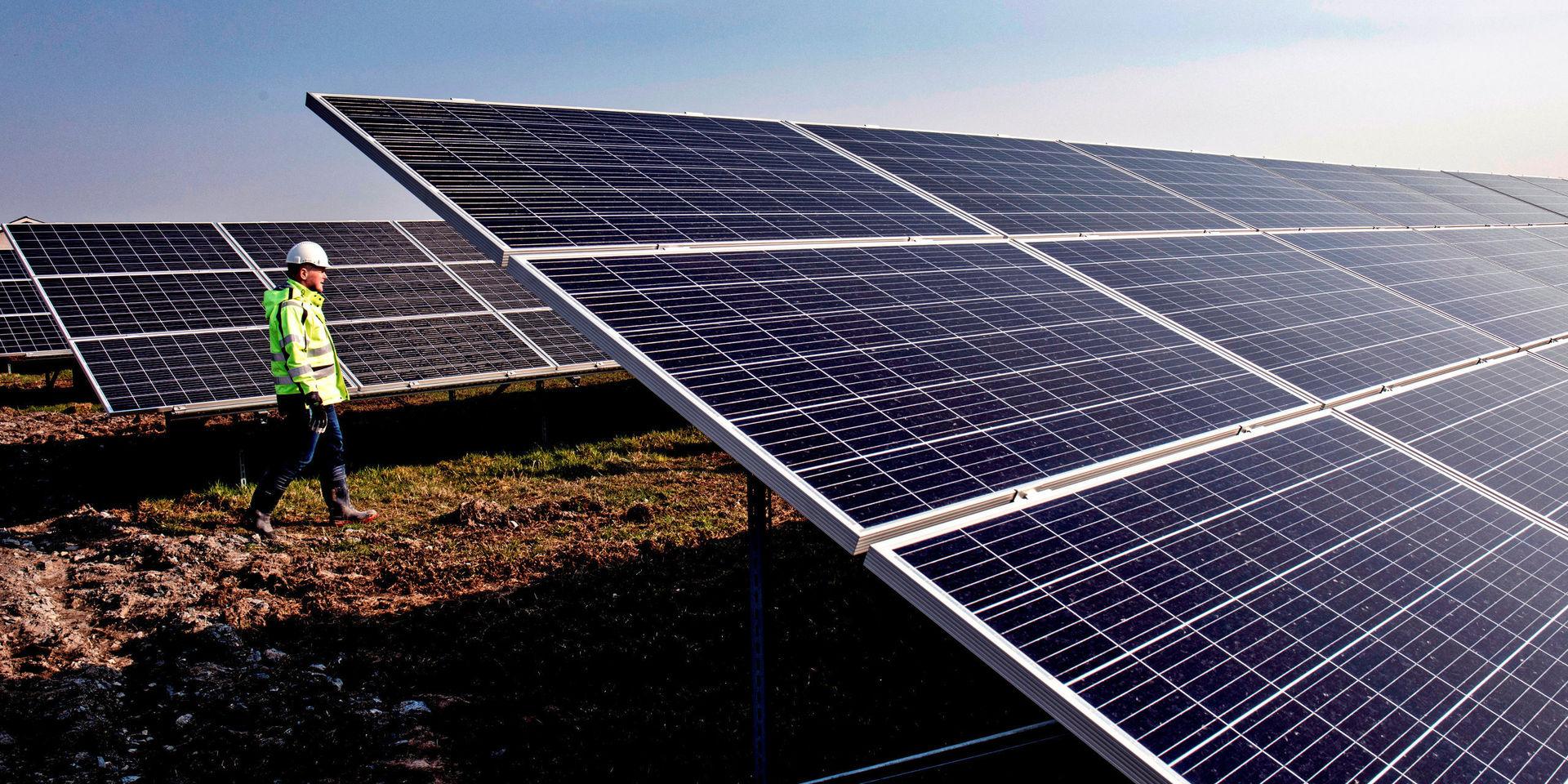 En solcellspark i Kikås skulle kunna producera el till 600 villor om året. På bilden Nya Solevi solcellspark i Säve som väntas ge nästan dubbelt så mycket el. 