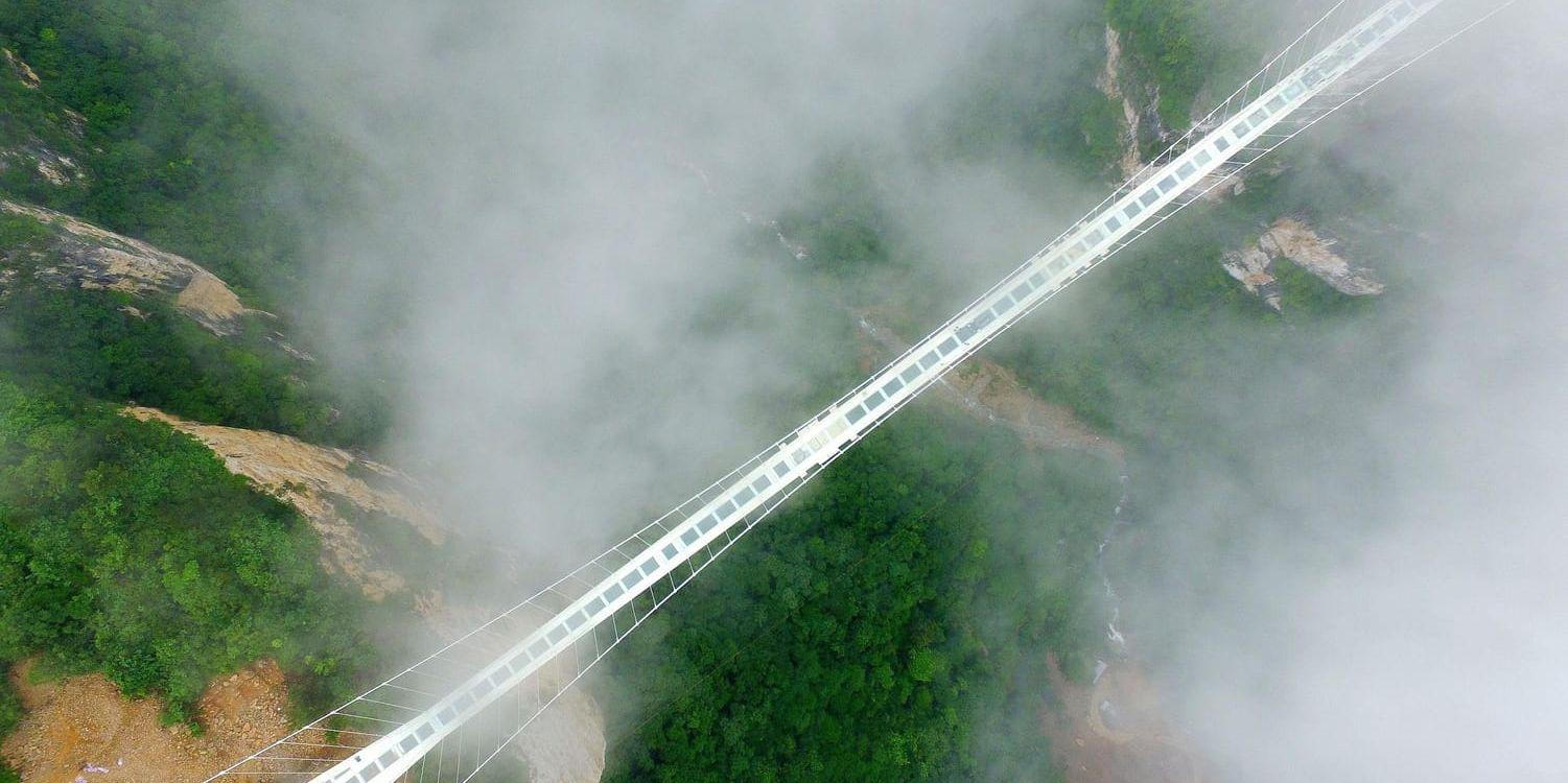 I helgen invigs en 430 meter lång hängbro där gångbanan består helt av glas. Bron sträcker sig över en ravin i de så kallade Avatarbergen i den kinesiska Hunanprovinsen.