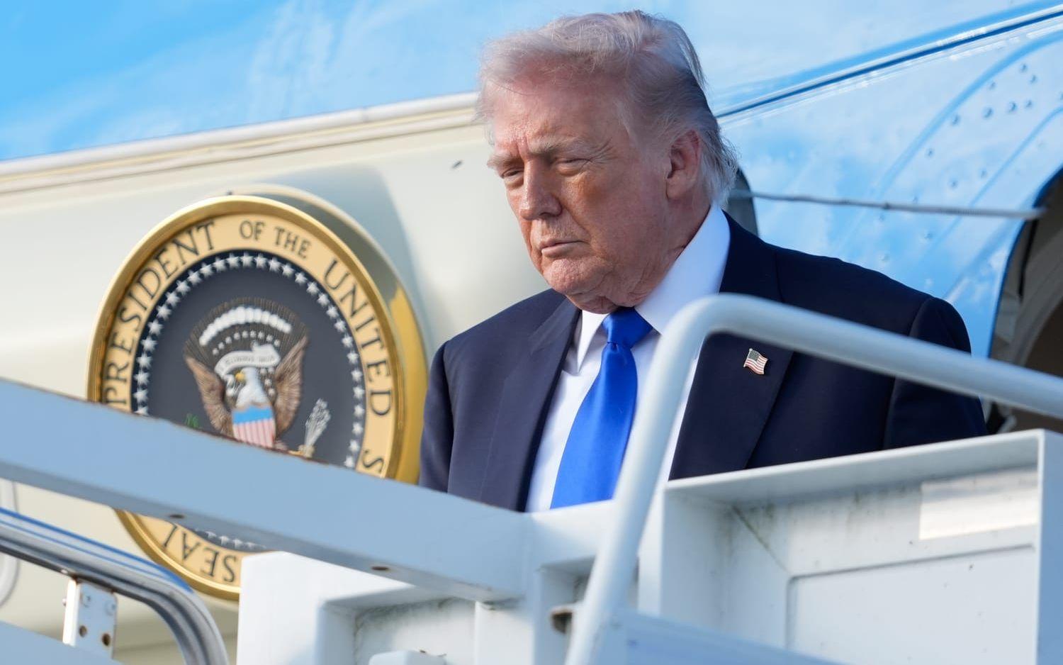 President Donald Trump anländer till Florida på fredagen.