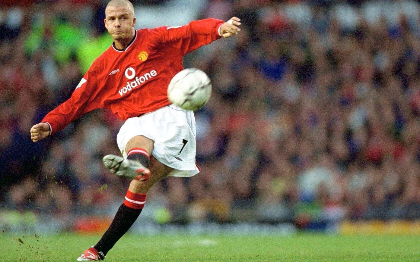 David Beckham slog igenom i Manchester United i mitten och slutet av 1990-talet. 