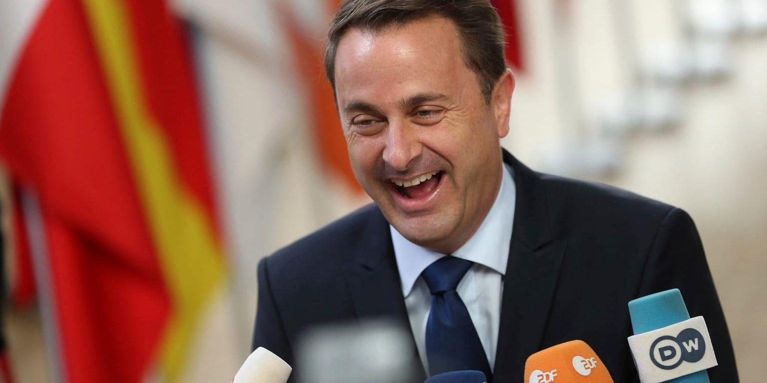 Luxemburgs premiärminister Xavier Bettel är glad efter att ha fått nytt förtroende i förra helgens parlamentsval.