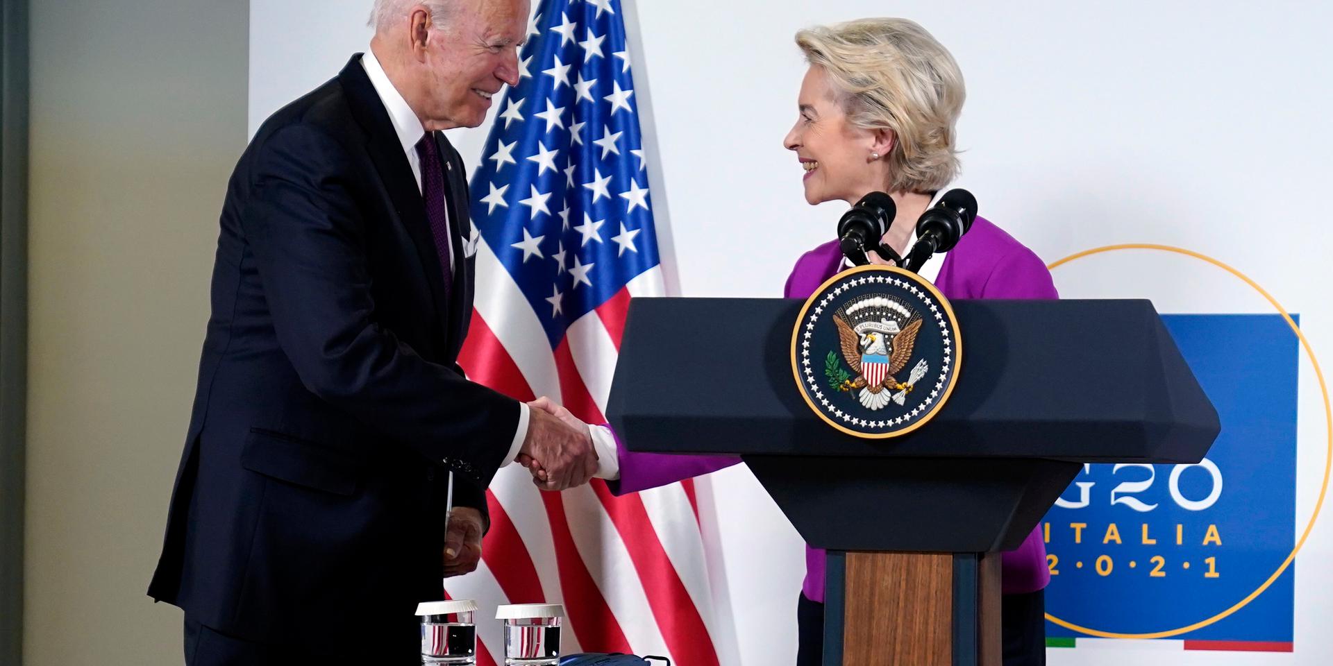 USA:s president Joe Biden och EU-kommissionens ordförande Ursula von der Leyen.