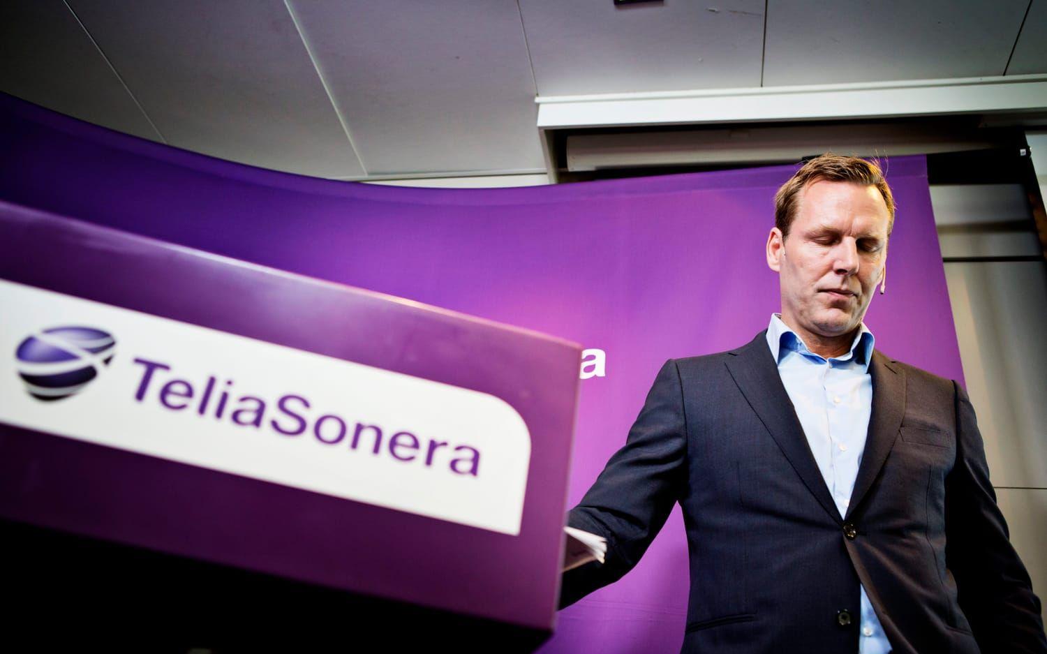 Johan Dennelind är vd för Telia Sonera, som enligt Post- och telestyrelsen bryter mot en EU-förordning. Foto: Linus Sundahl-Djerf / SvD / TT