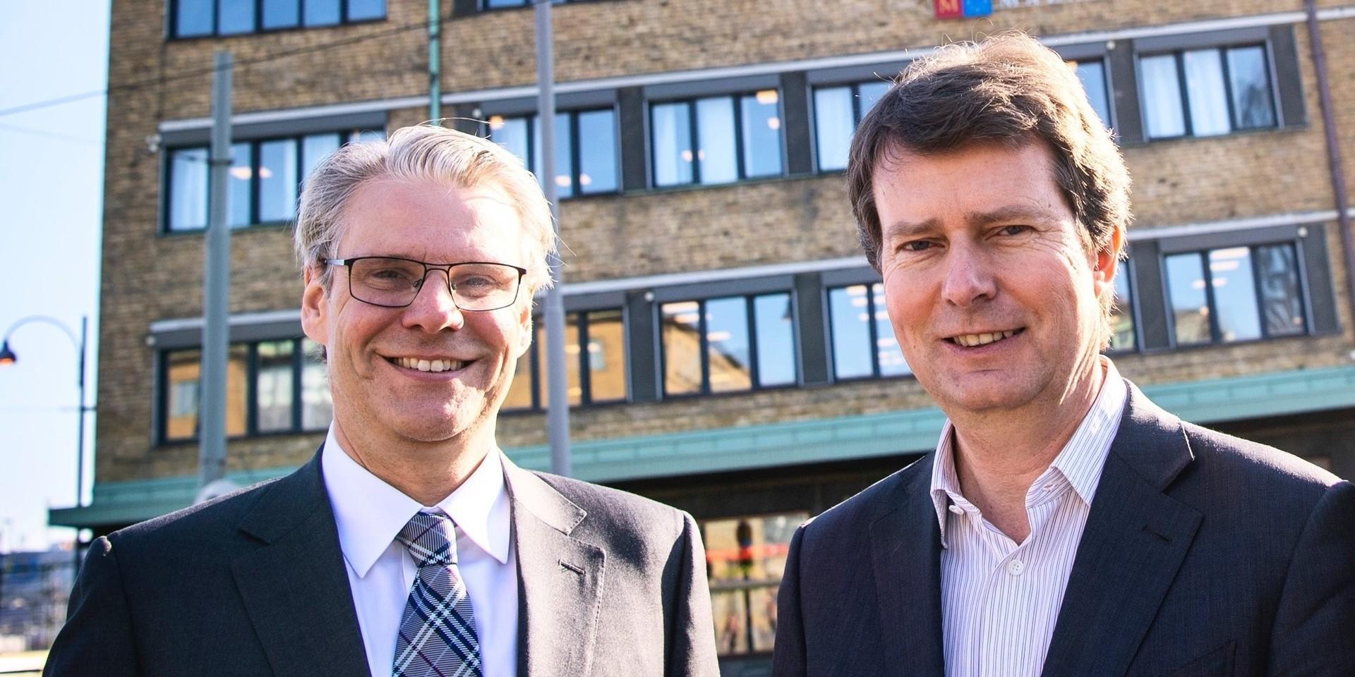 Stampen Medias vd Johan Hansson och Polaris Medias koncernchef Per Axel Koch kan glädja sig åt en stark avslutning på 2019.