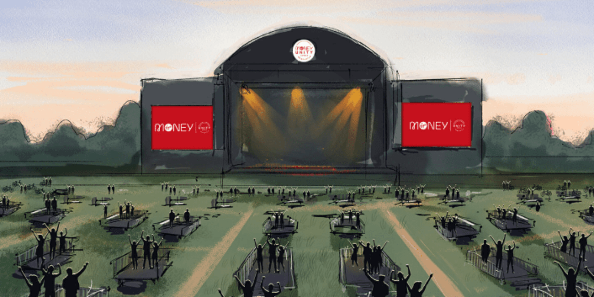 En skiss över hur Virgin Money Unity Arena är tänkt att se ut när den öppnar i Newcastle, England, i augusti.