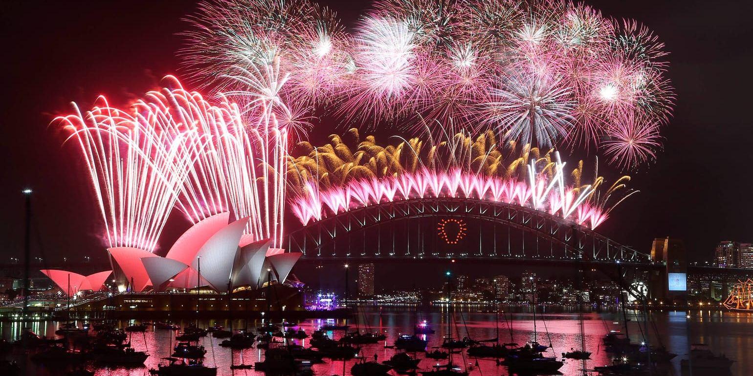 Nyår i Sydney i Australien, som klättrar på listan över de populäraste semesterländerna. Arkivbild.