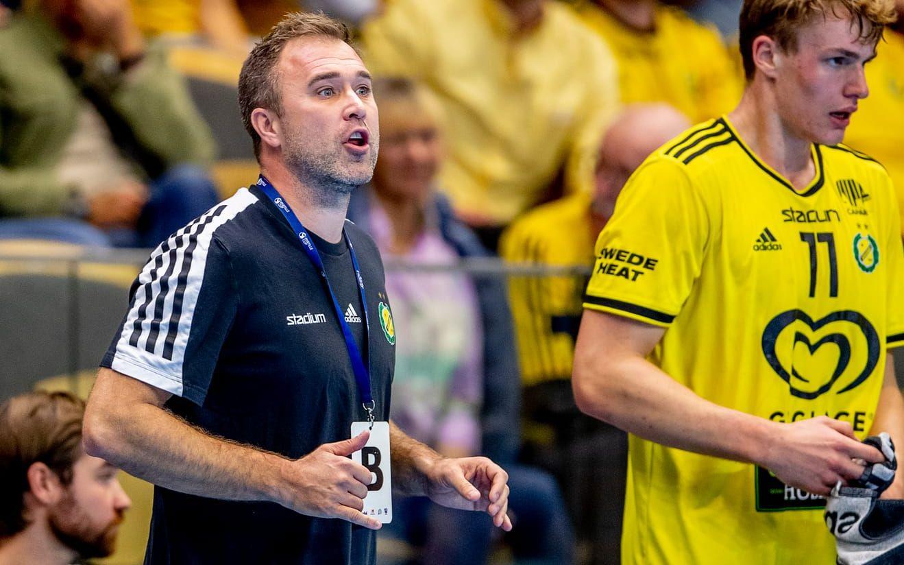 Sävehofs tränare Michael Apelgren var nöjd med kryss mot Skövde. 