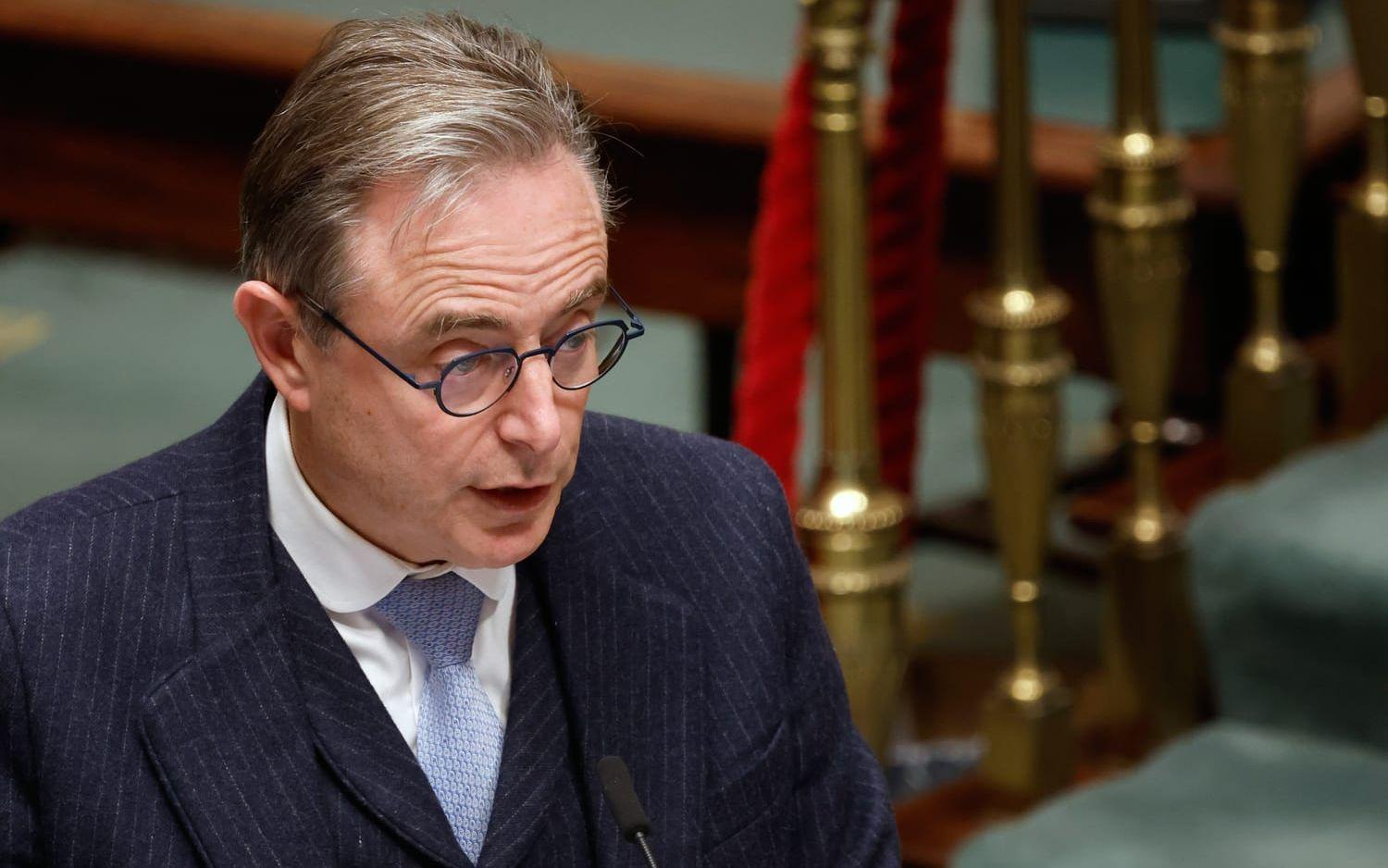 Belgiens premiärminister Bart De Wever i ett framträdande i belgiska parlamentet i november. Arkivbild.