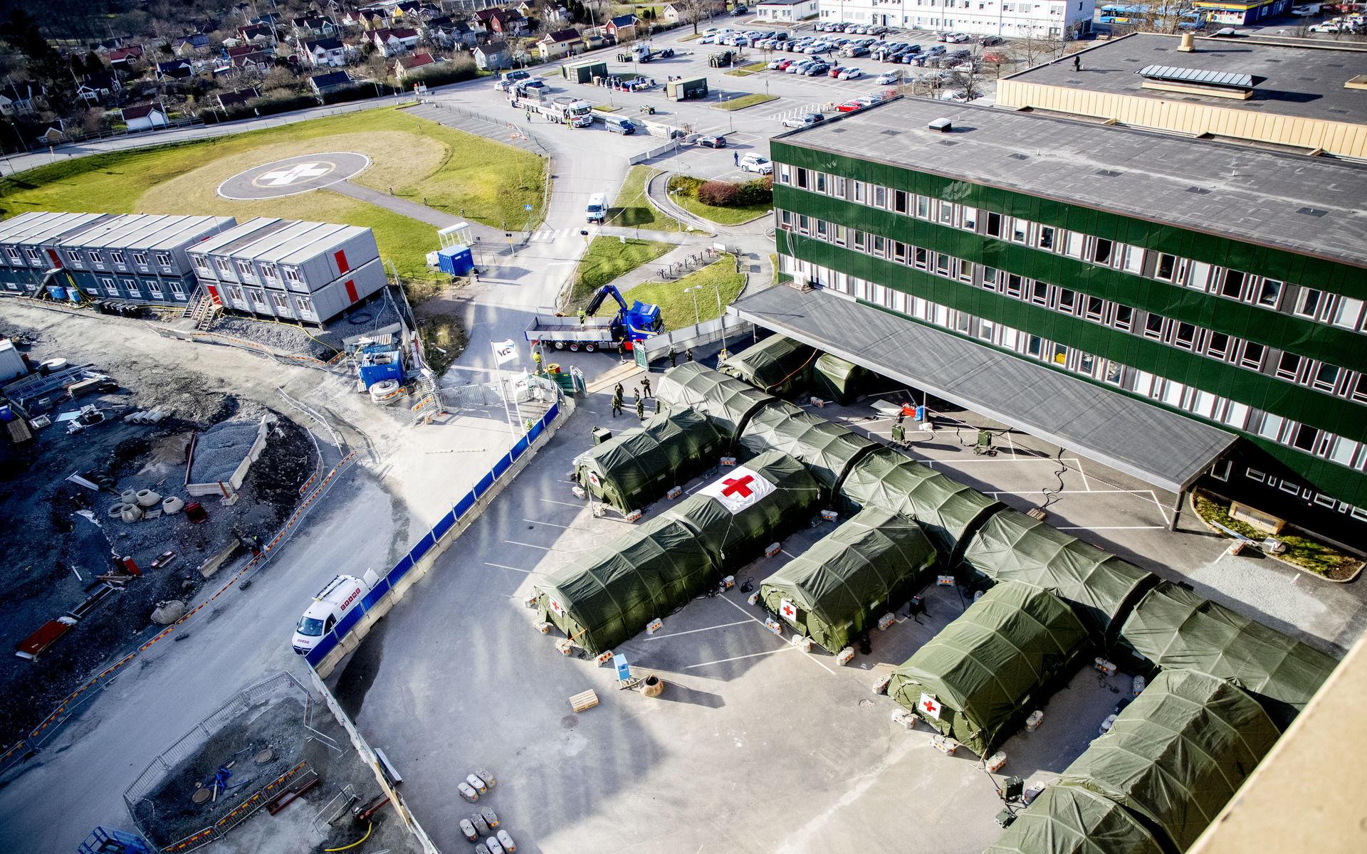 Den 24 mars visade Försvaret och Sahlgrenska för första gången upp fältsjukhuset. Nu är det i bruk.