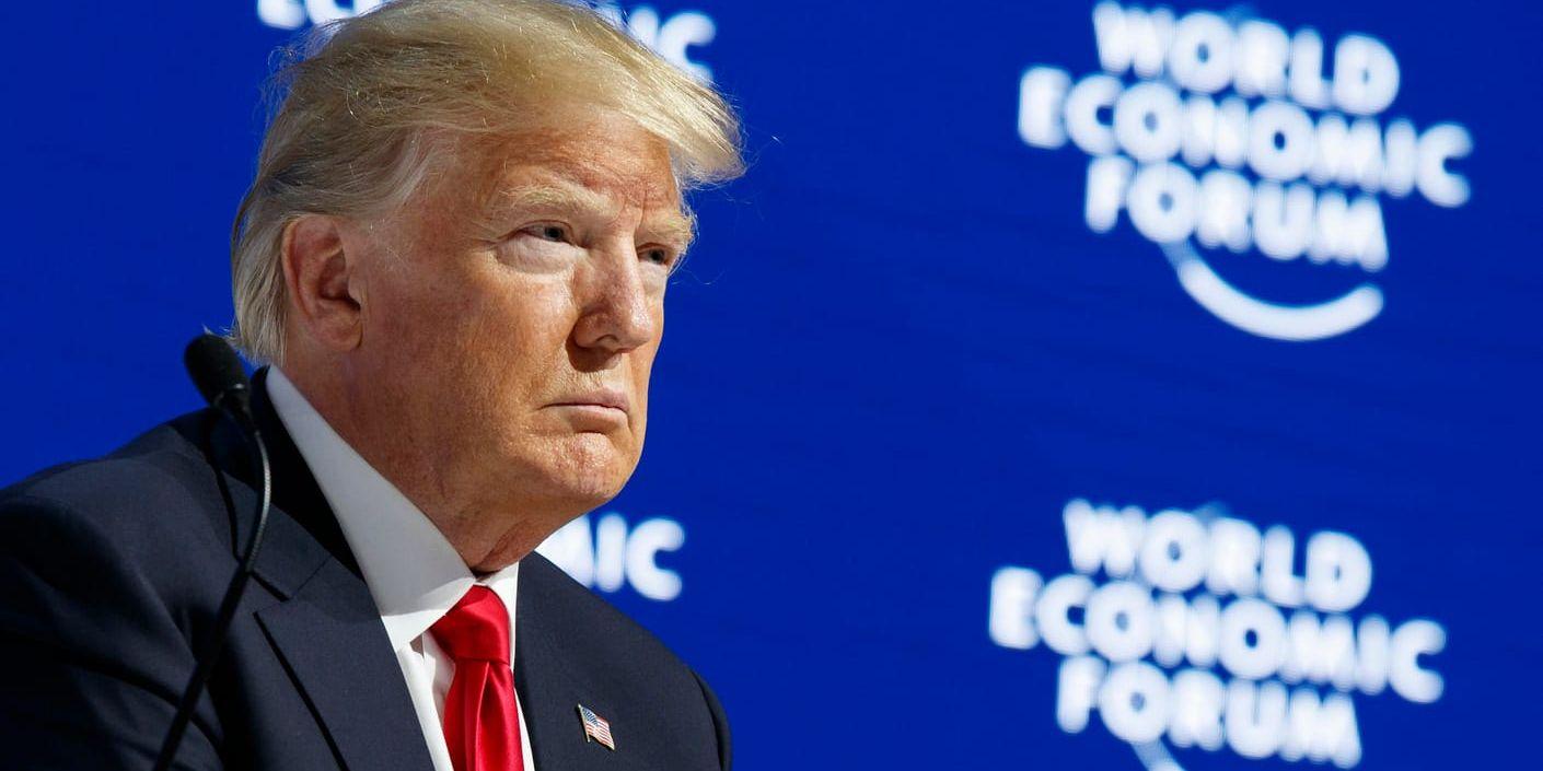 USA:s president Donald Trump vid Världsekonomiskt forum i Davos i Schweiz.