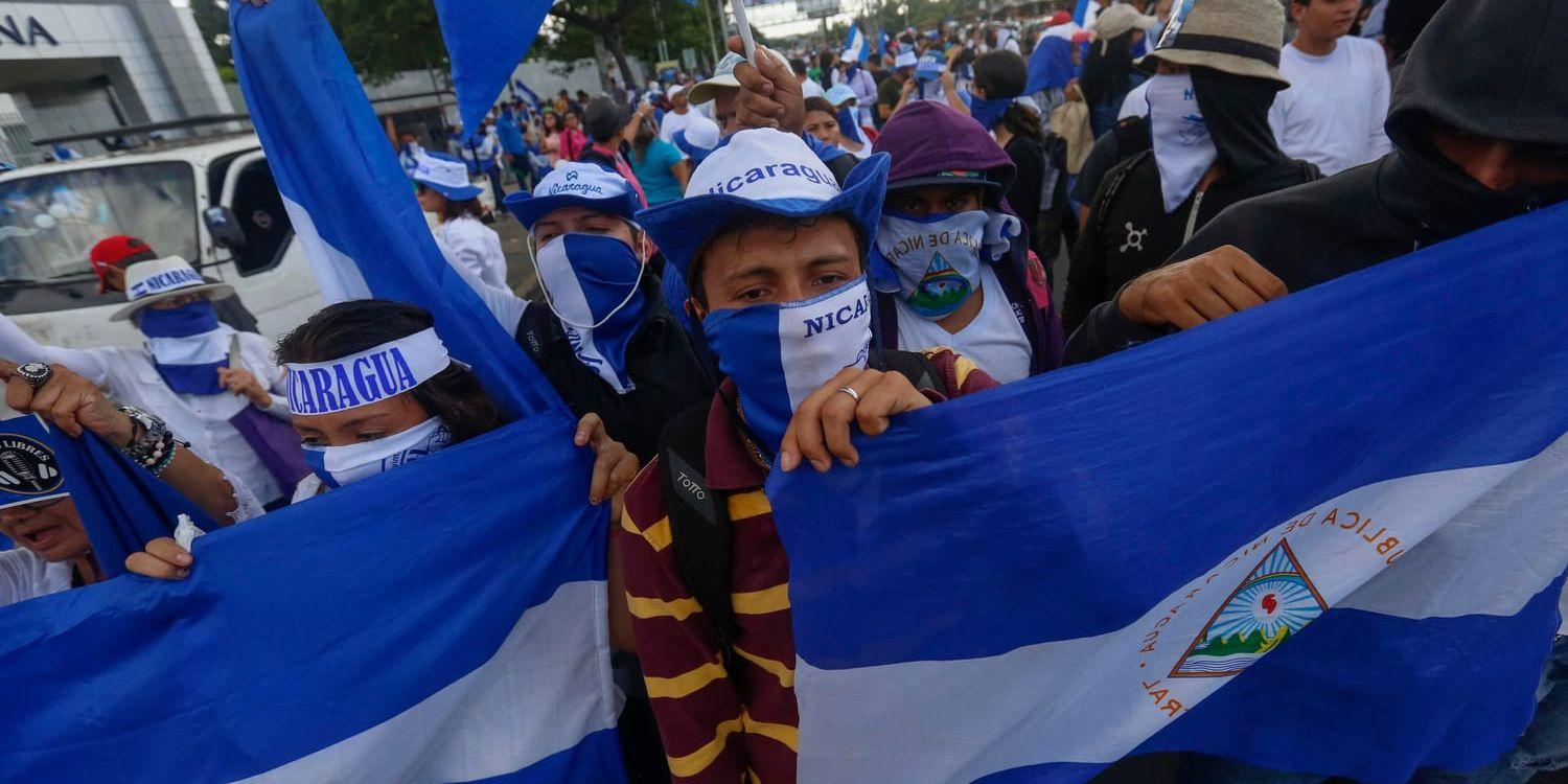 Demonstrationer i huvudstaden Managua i september.