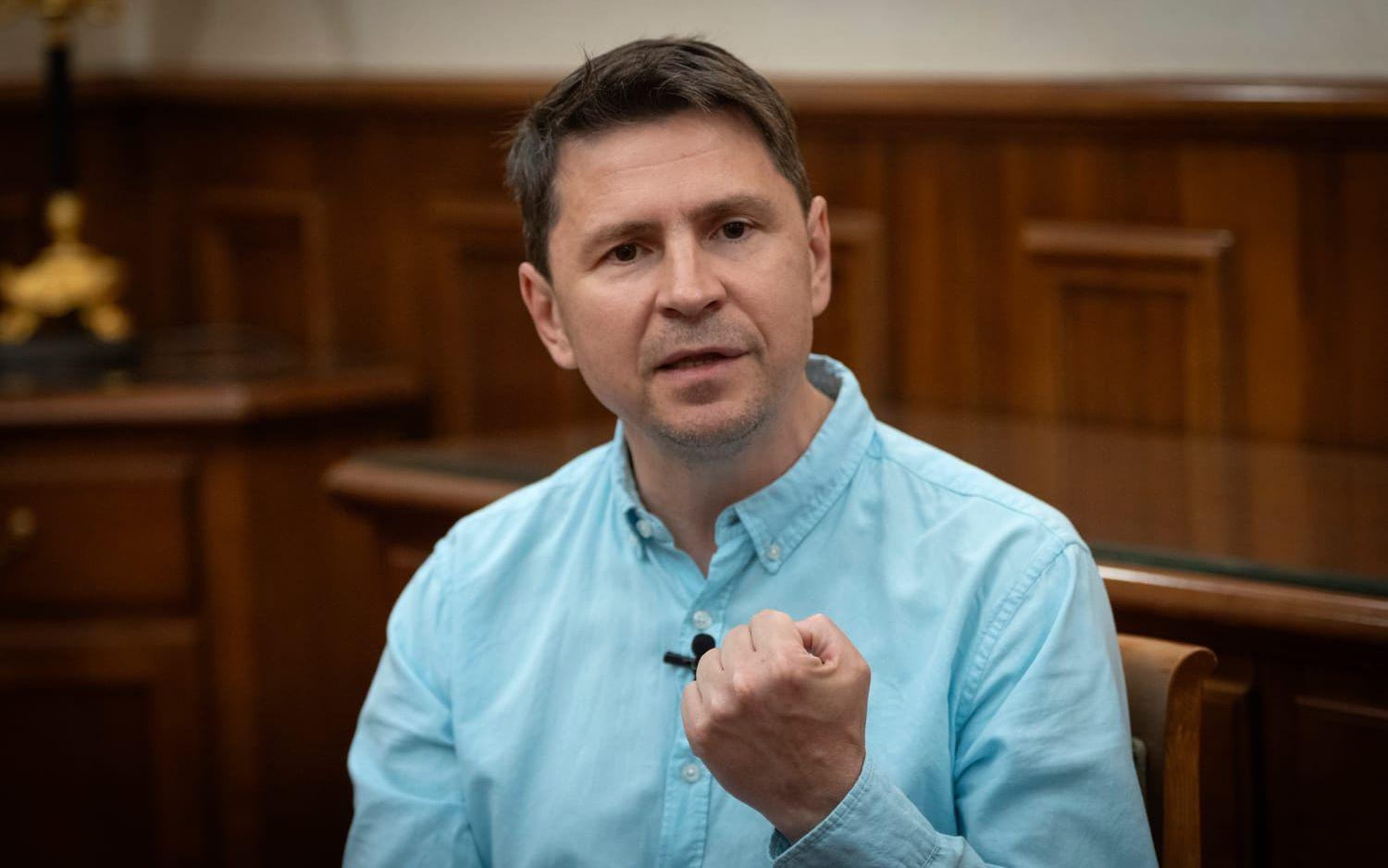 Mychajlo Podoljak, rådgivare åt Ukrainas president Volodymyr Zelenskyj. Arkivbild.