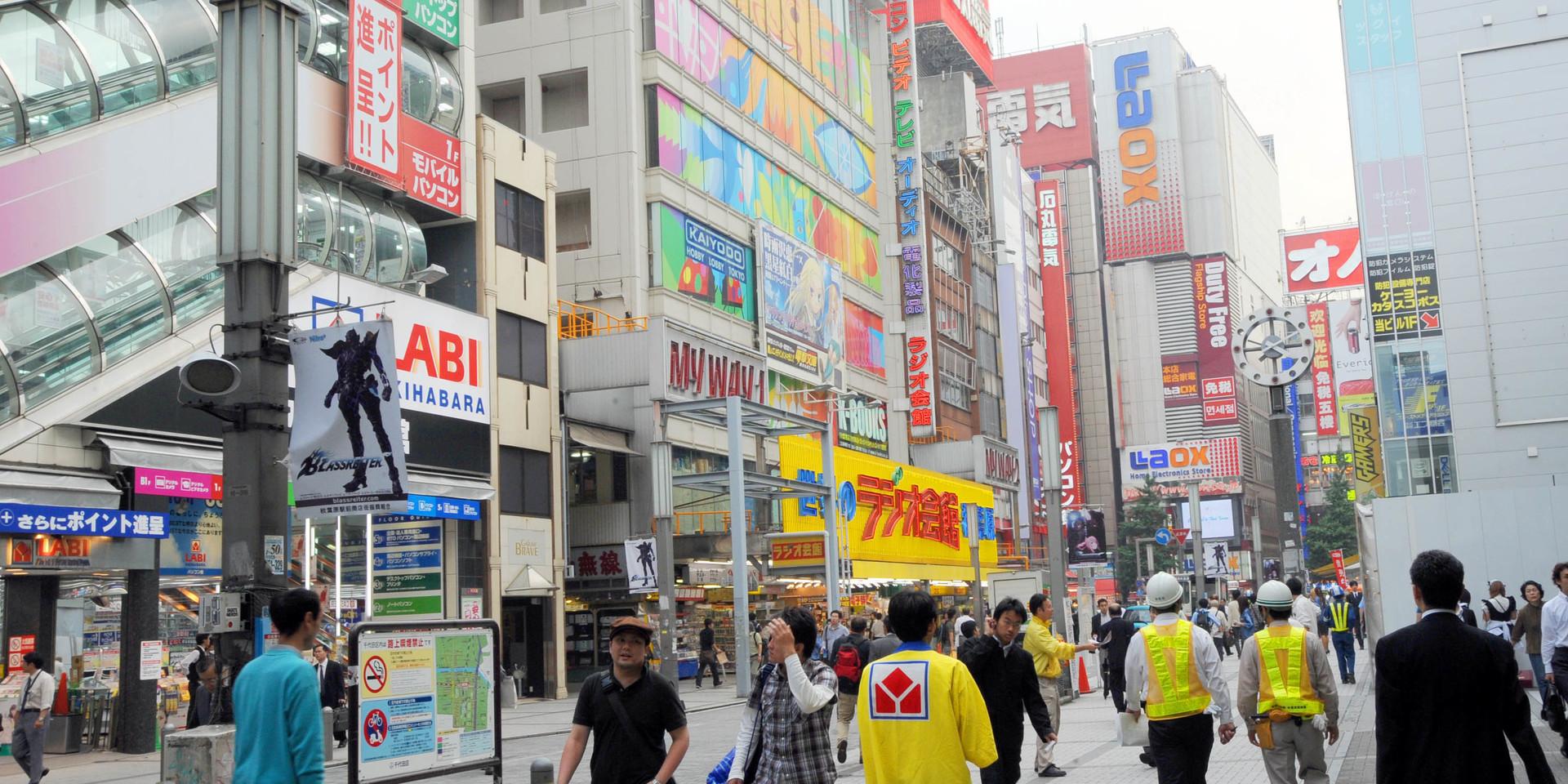 Bild från shoppingdistriktet Akihabara i Tokyo där dådet ägde rum i juni 2008. Bilden togs dagen efter.