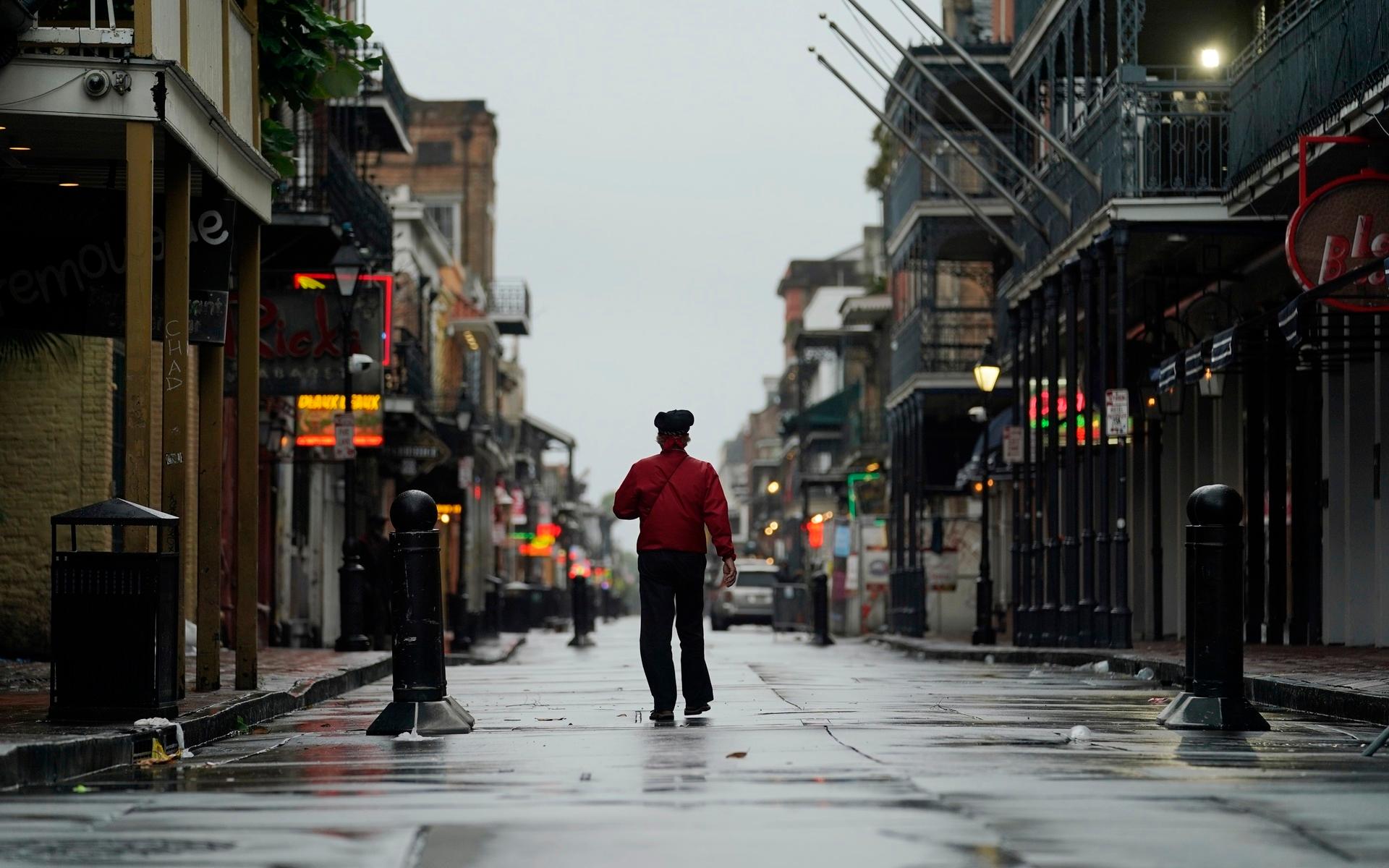 Bourbon street, New Orleans, på söndagen,