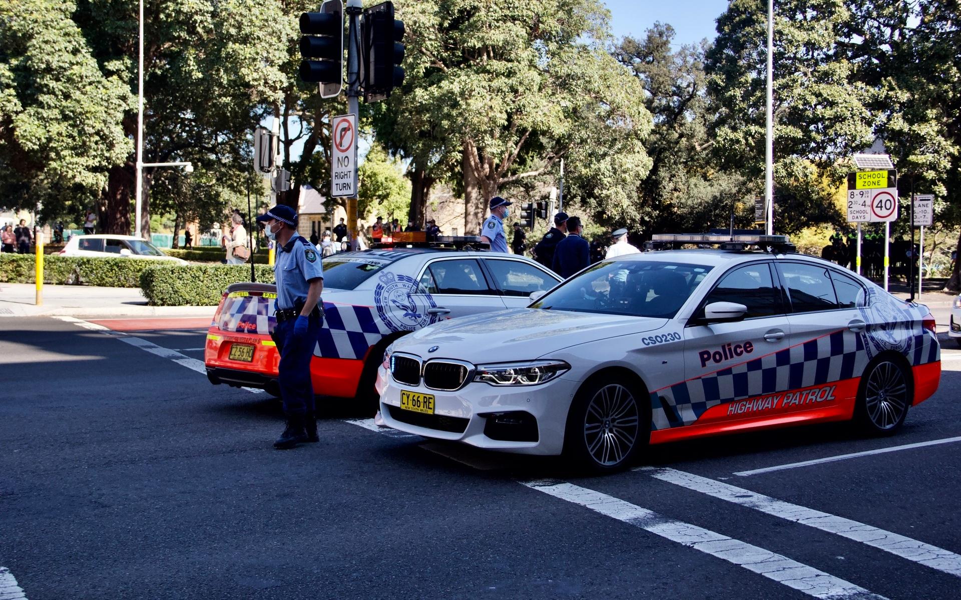 Polisnärvaron var hög vid Victoria Park i centrala Sydney.