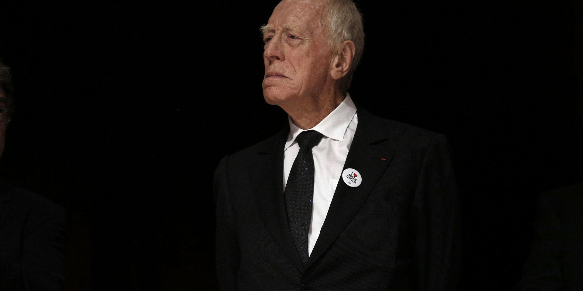 Skådespelaren Max von Sydow tilldelas Stockholm Lifetime Achievement award på Stockholms filmfestival. Arkivbild.