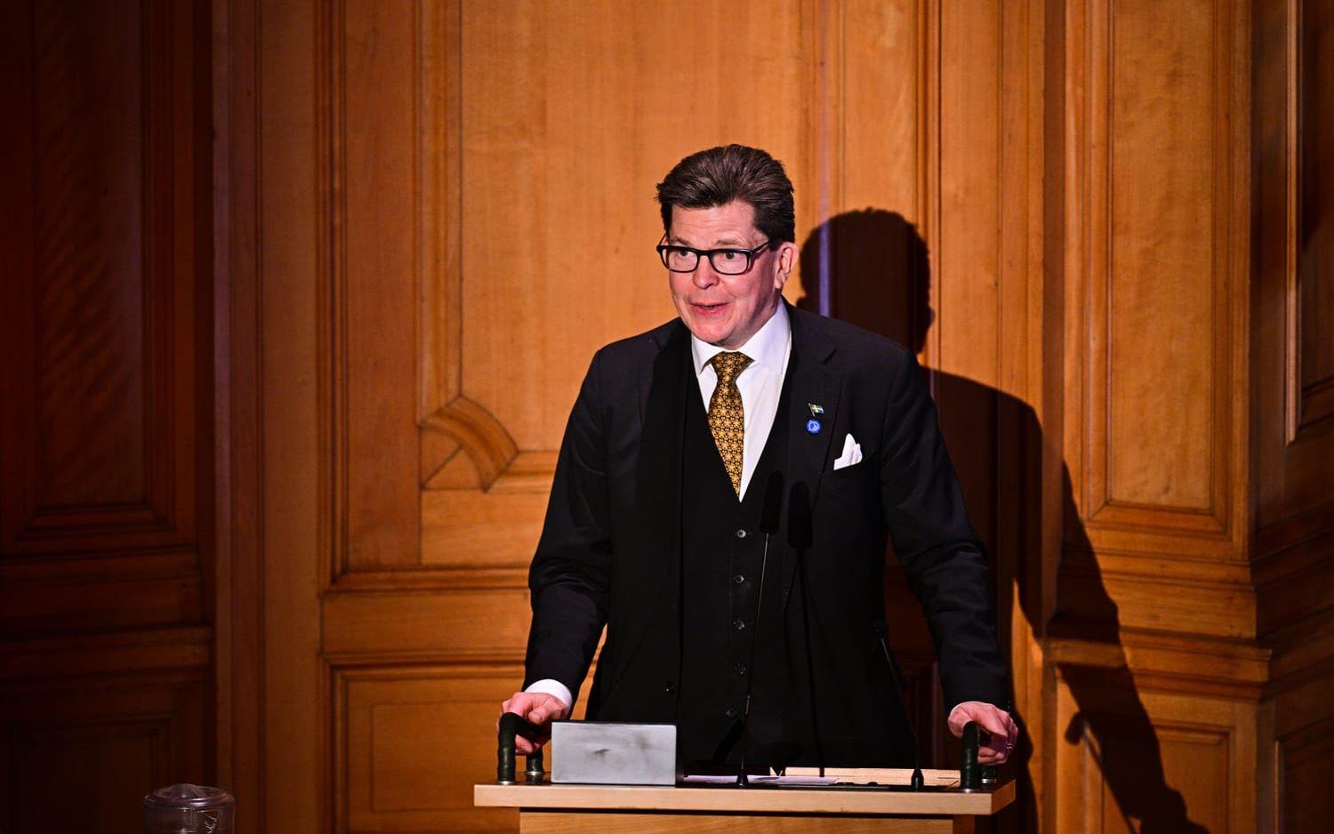 Andreas Norlén (M) har varit riksdagens talman sedan 2018. Arkivbild