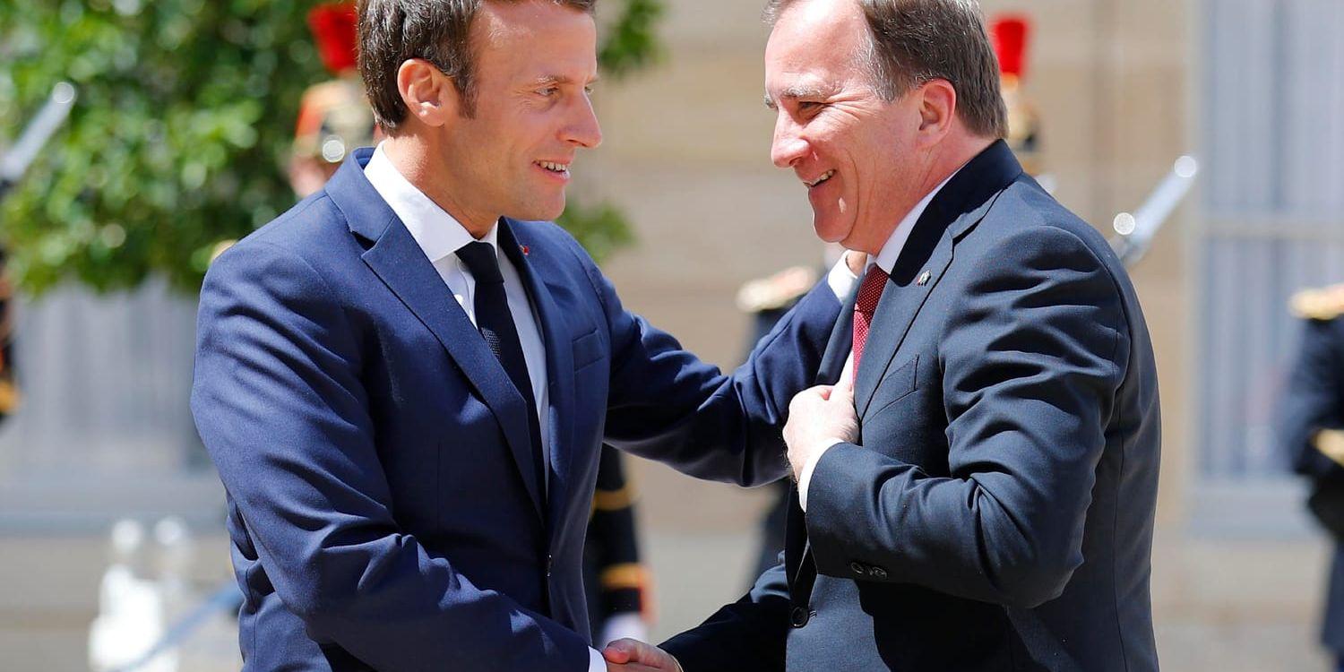 Frankrikes president Emmanuel Macron och statsminister Stefan Löfven möttes i Paris.