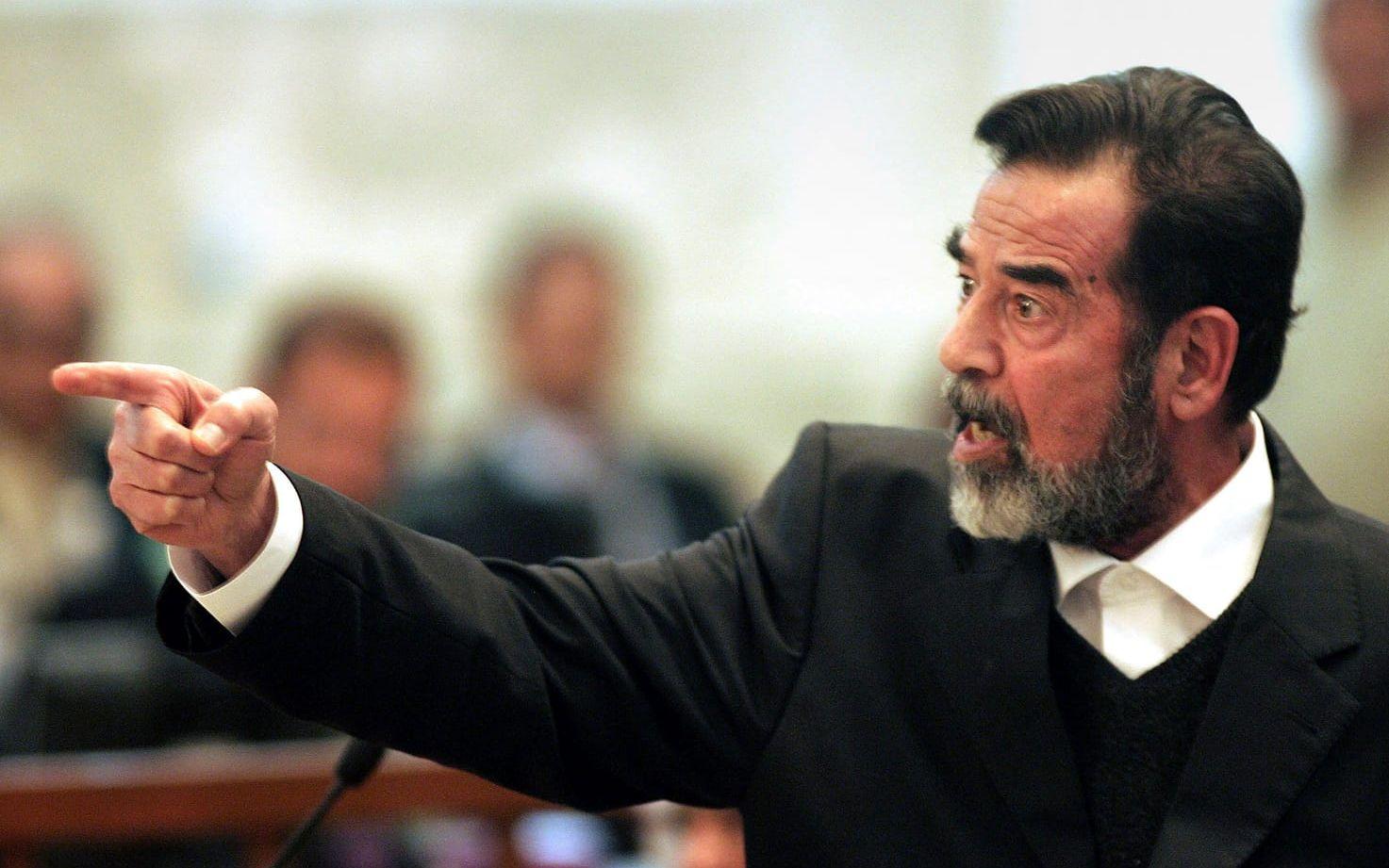 Saddam Hussein var Iraks president från 1979 fram till hans fall år 2003. Han dömdes till döden genom hängning i en irakisk domstol år 2006. 