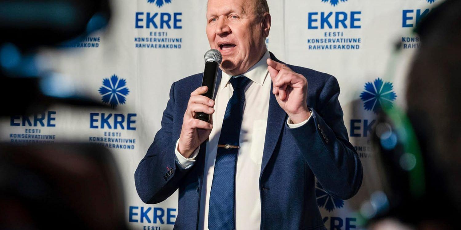 Mart Helme, ledare för det högerpopulistiska och nationalkonservativa estniska partiet Ekre. Arkivbild.