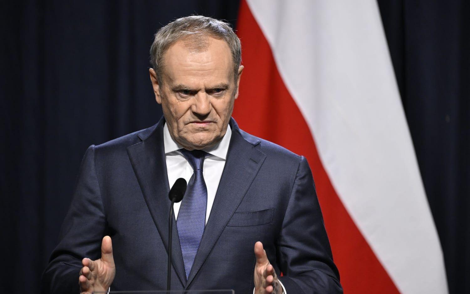 Polens premiärminister Donald Tusk efter samtal med de nordiska och baltiska länderna i Harpsund i november. Arkivfoto.