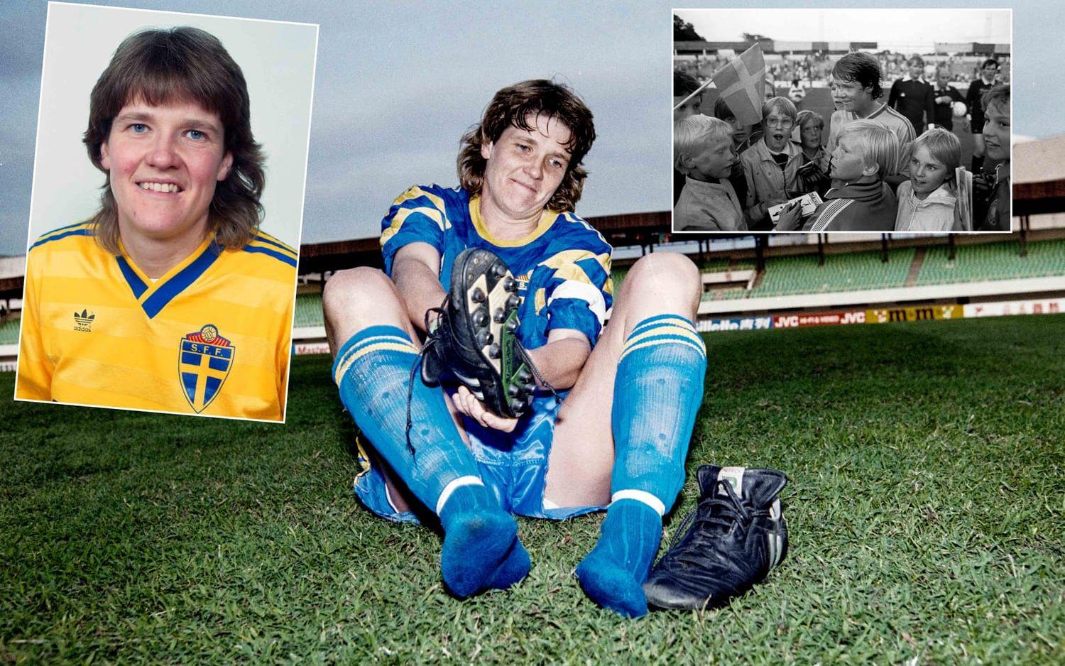 <strong>Pia Sundhage är en av Sveriges främsta fotbollsprofiler.</strong> På 146 landskamper, åren 1975-1996, gjorde hon 71 mål. Foto: Bildbyrån