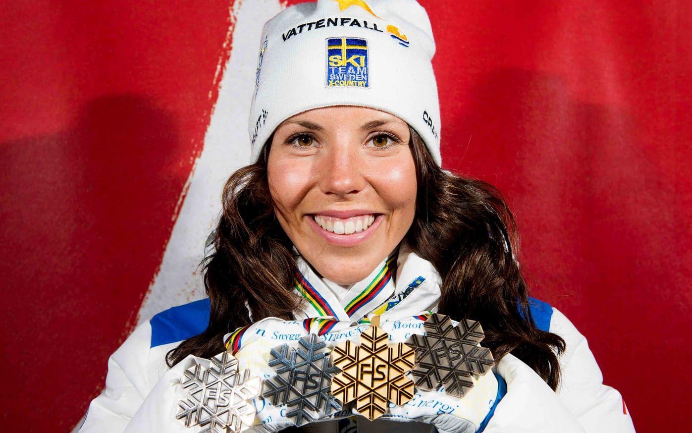 Sammanlagt har hon tolv VM-medaljer och två guld. Förutom det i Falun, vann hon även sprintstafetten i Holmenkollen 2011. Foto: Bildbyrån