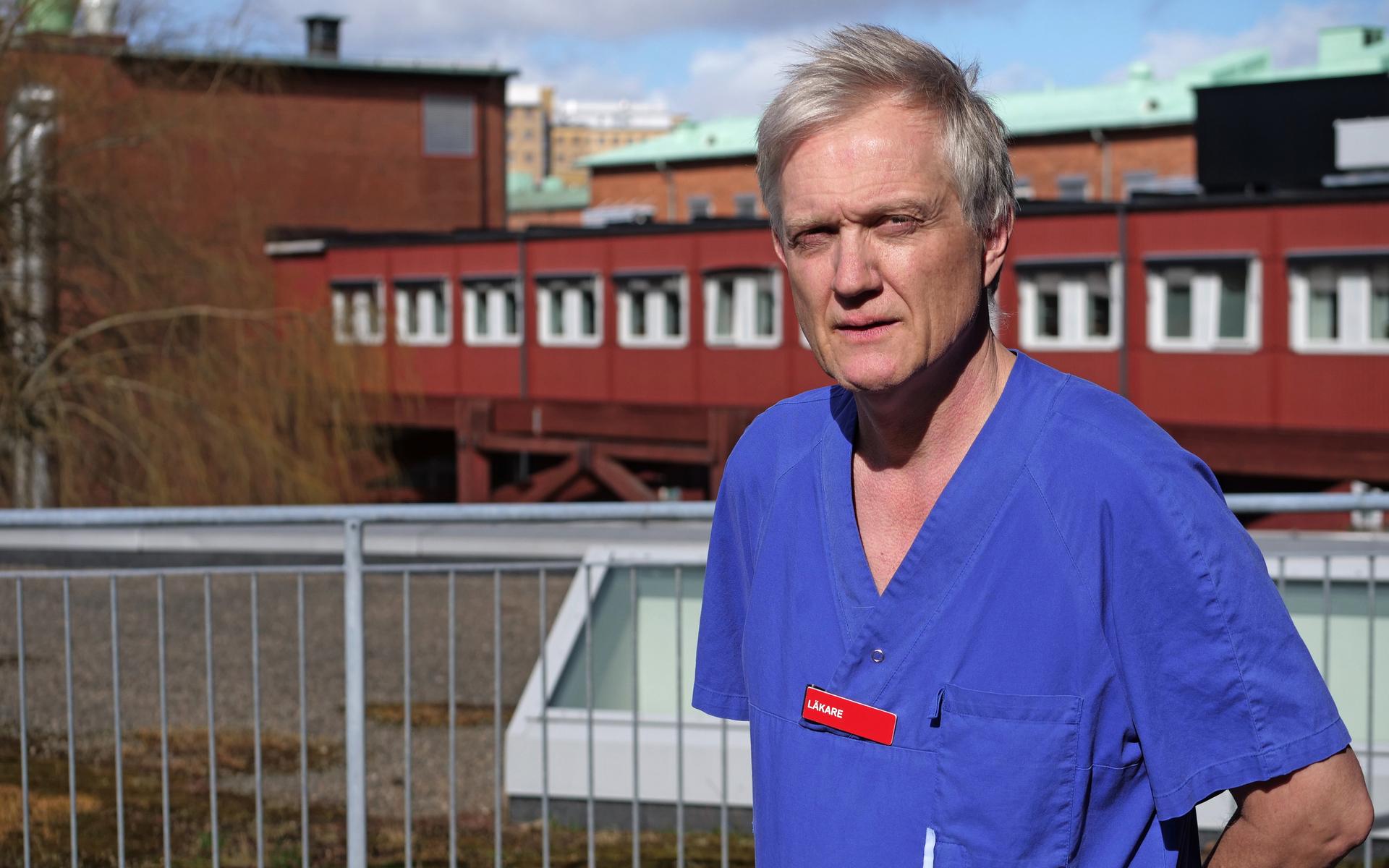 Per Karlsson, förste chefläkare på Sahlgrenskas universitetssjukhus, hoppas inte den inställda vården på sjukhuset varar.