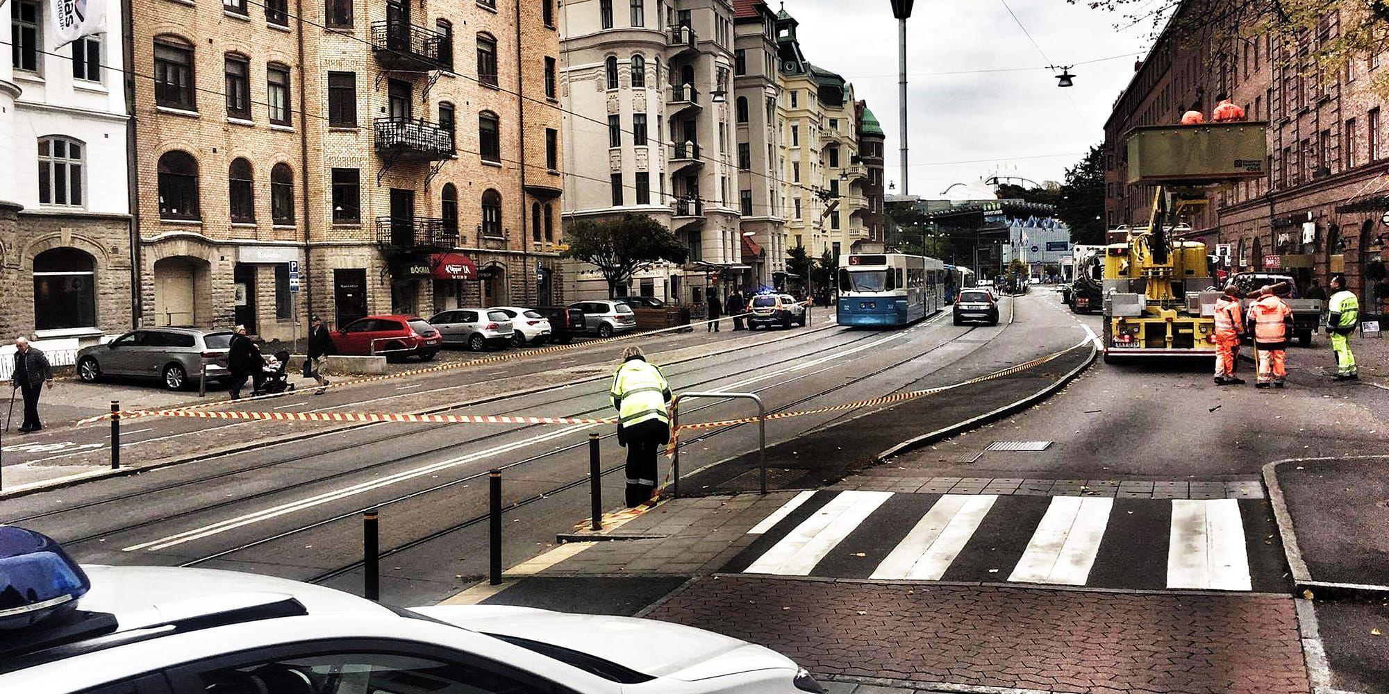 Stopp vid Korsvägen i Göteborg under onsdagen. Foto: Christian Cvek