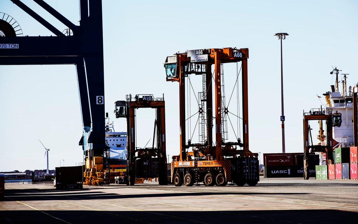 Under året har Stora enso, som skickar drygt 800 containrar i veckan genom Göteborgs hamn, fått se sig om efter andra möjliga transportvägar. Bild: Stefan Berg