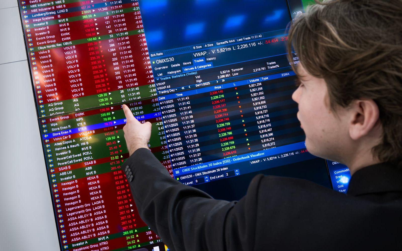 Krigsfrossa på börsen. Arkivbild