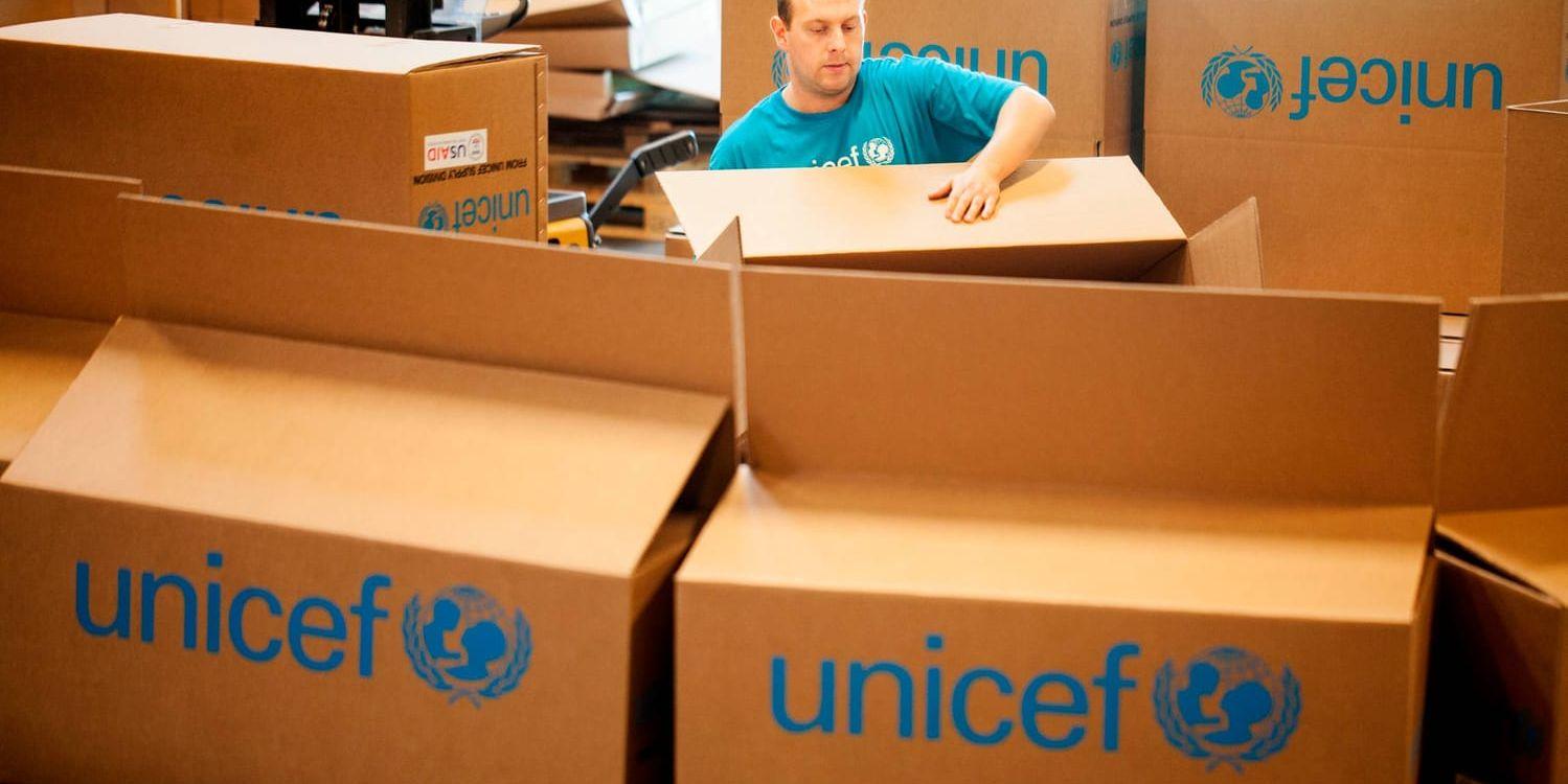 Gåvorna till Unicef ökade med 18 procent i fjol. Arkivbild.