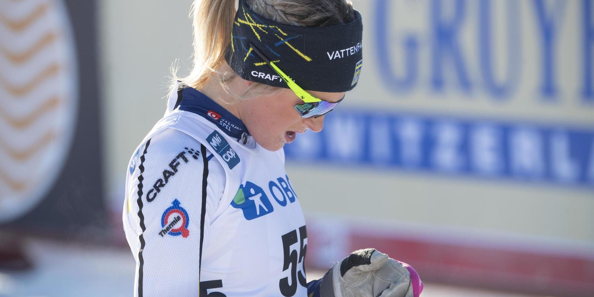 Frida Karlsson har haft problem efter Tour de Ski och hoppade av SM. Arkivbild.