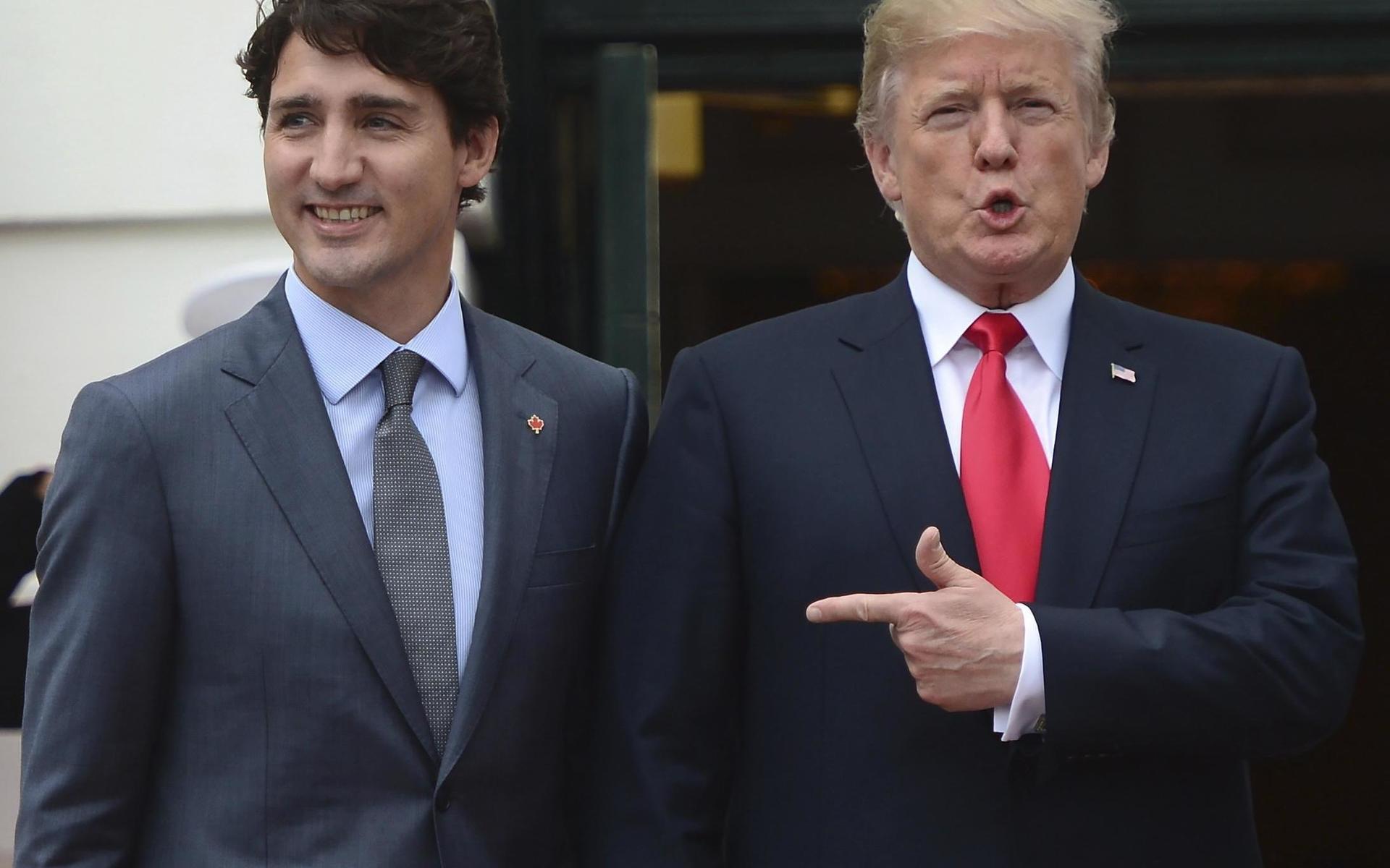 Donald Trump, när han var USA:s president, tillsammans med Kanadas premiärminister Justin Trudeau. Bild från 2017.