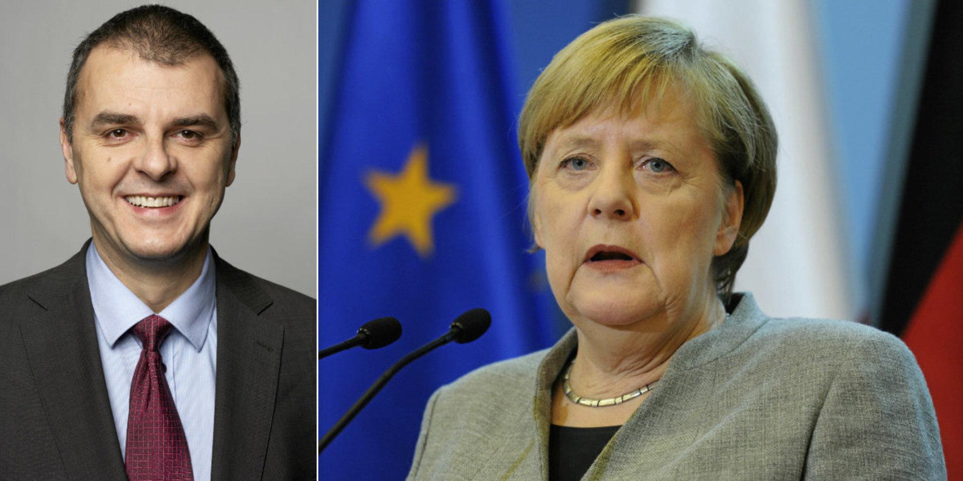 Jasenko Selimovic (L), Europaparlamentariker och Angela Merkel, Tysklands förbundskansler.
